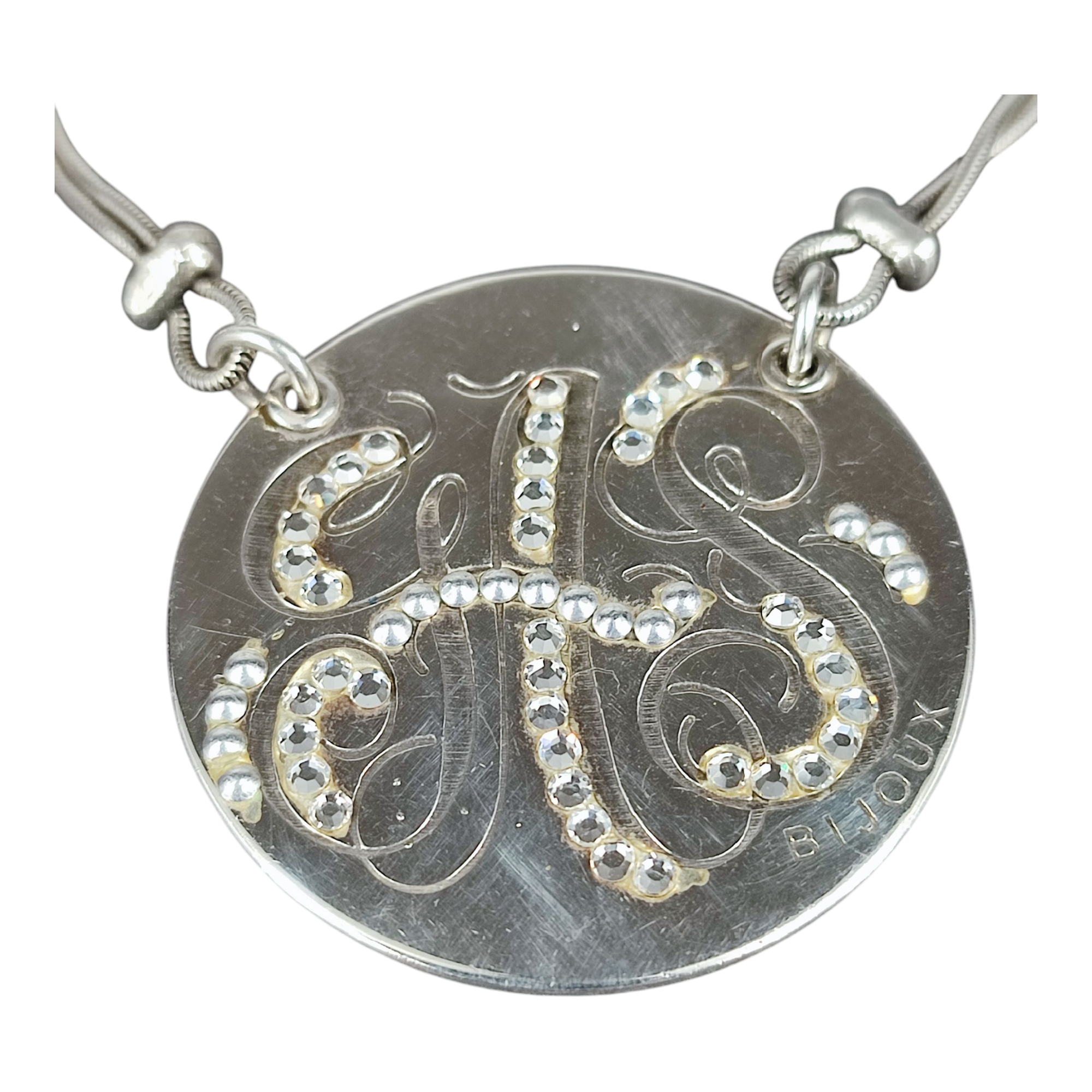 Collier vintage GAS en métal argenté - Photo 1