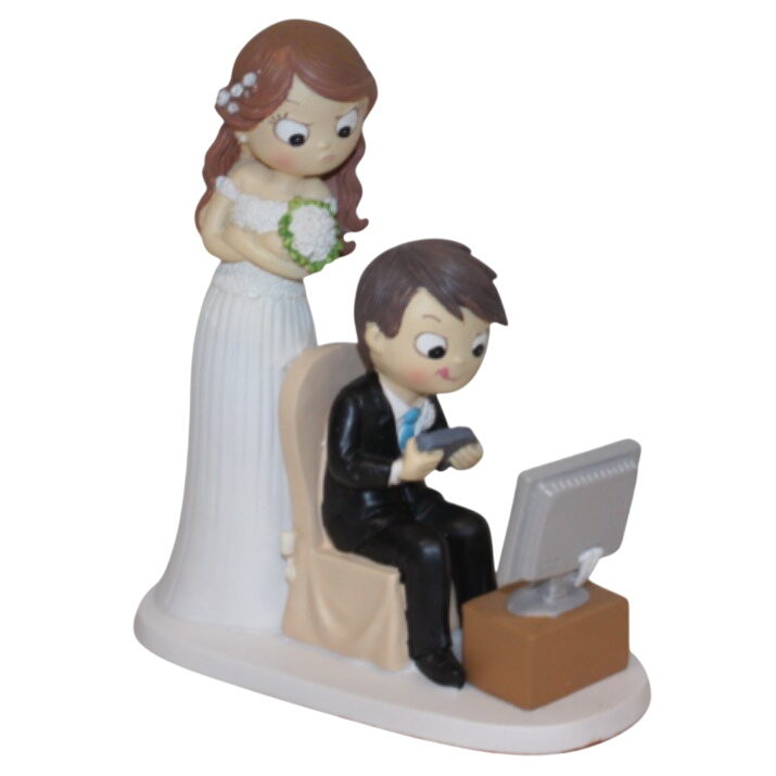 Mopec Figurine Mariés et jeux vidéo, poly résine - Photo 0