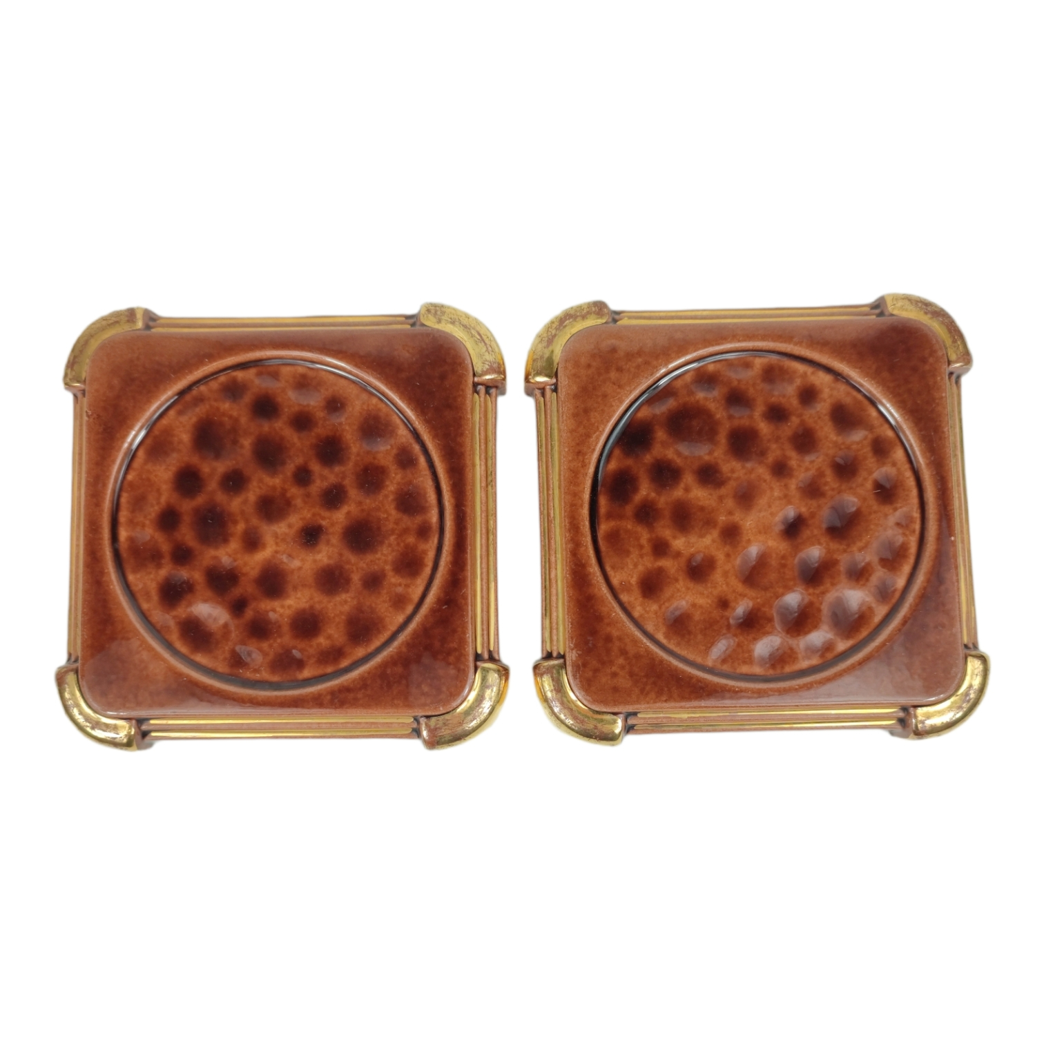 Anciens Dessous De Plats Céramique Bordeaux - Vintage Déco Cuisine