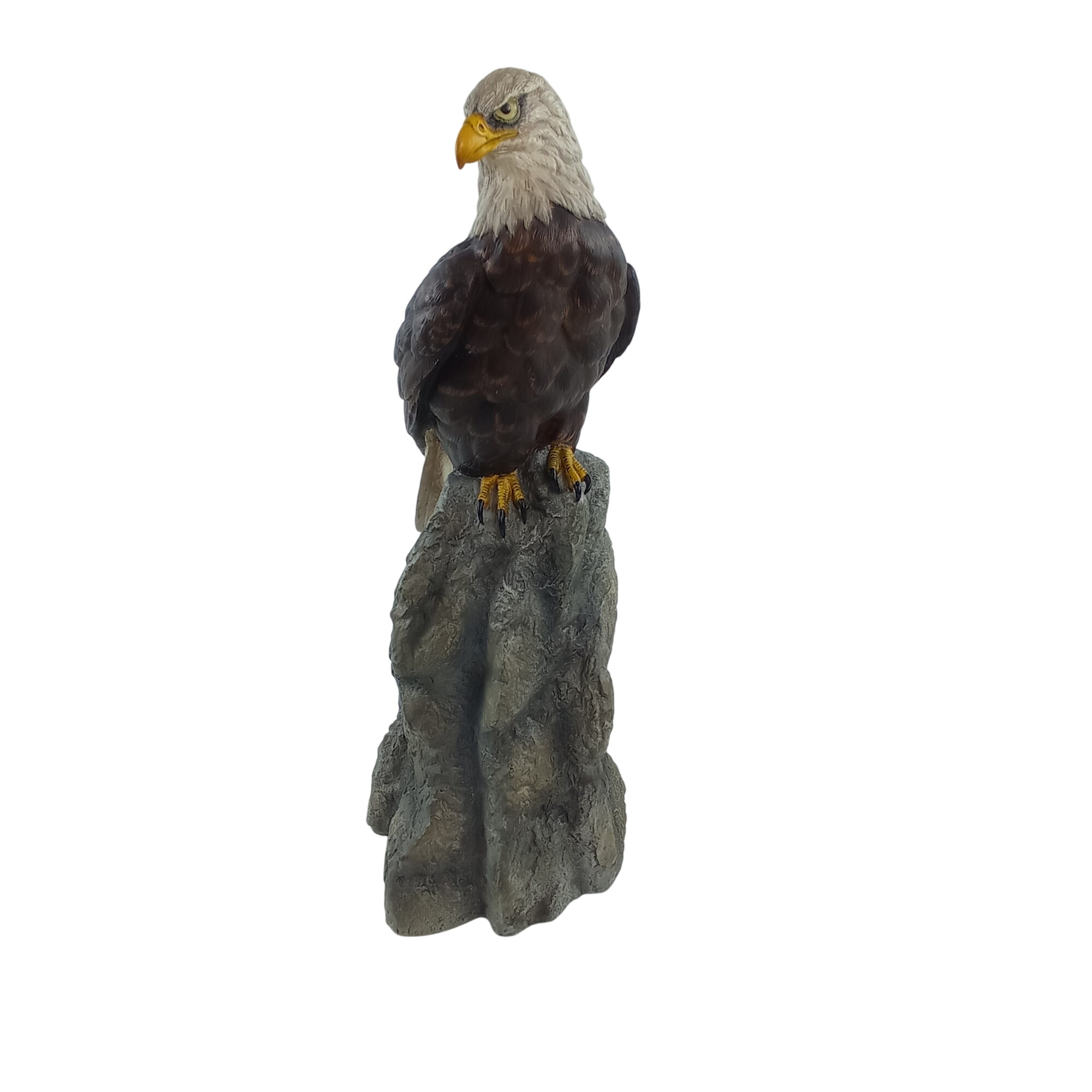 Statue de pygare perché sur rocher, signée Paul Brunelle  -  reconditionné disponible sur Label Emmaüs