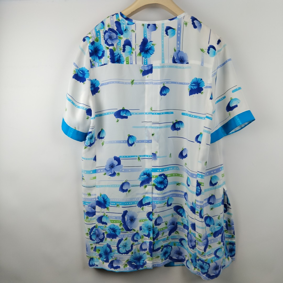 Weill - blouse bleue et blanche à motifs 100% polyester - Taille 48 - Photo 2