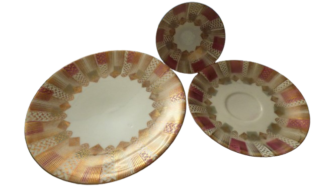 Tasse soucoupe et assiette à dessert Vintage Bon état - Vue 3 - 
