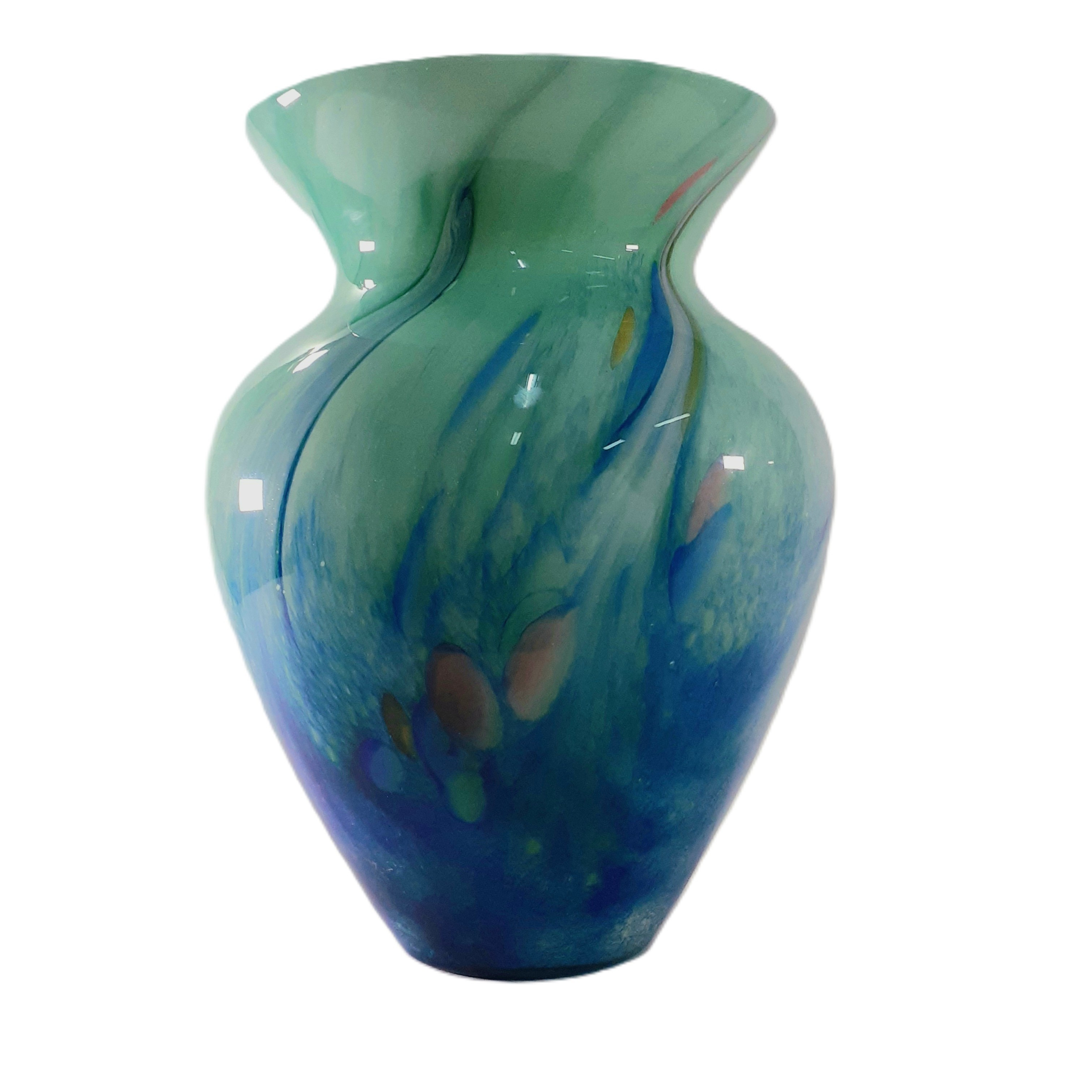 Très beau et grand vase en verre soufflé à inclusions - Photo 5