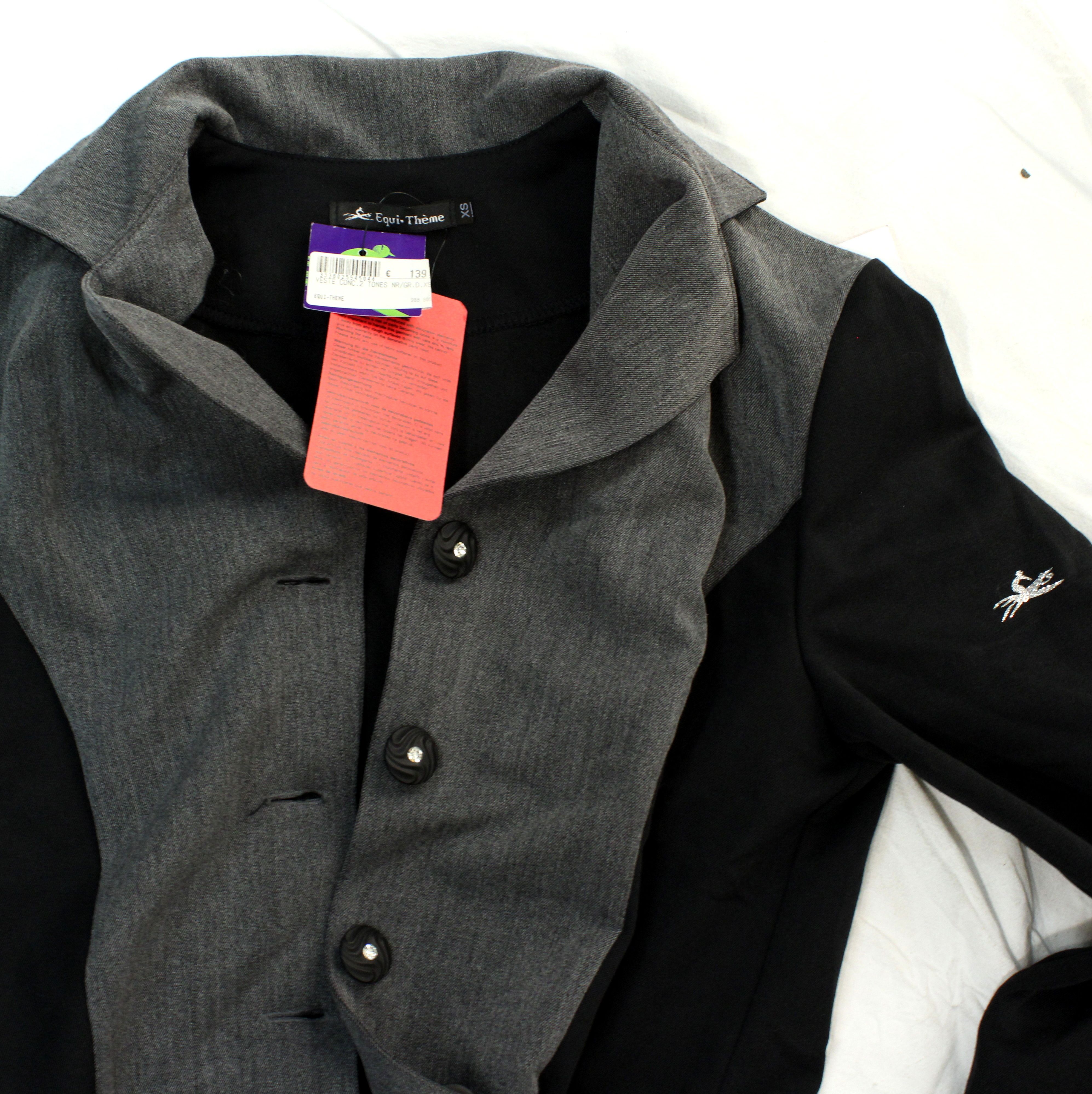 Veste Femme De Concours Equitation Noire & Grise EQUI.THEME Taille XS  - Vue 8 - 