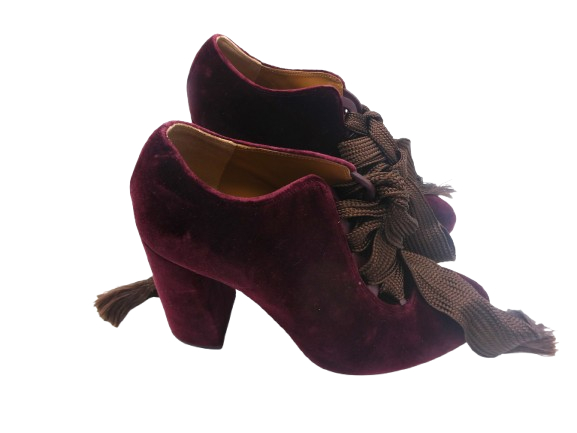 Chloé chaussures à talons en velours avec lacets - Pointure 37 - Photo 3
