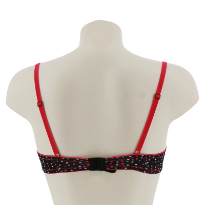 Souitien gorge noir et rose imprimé à pois multicolores avec armatures - Woman Code - 90C - Photo 2