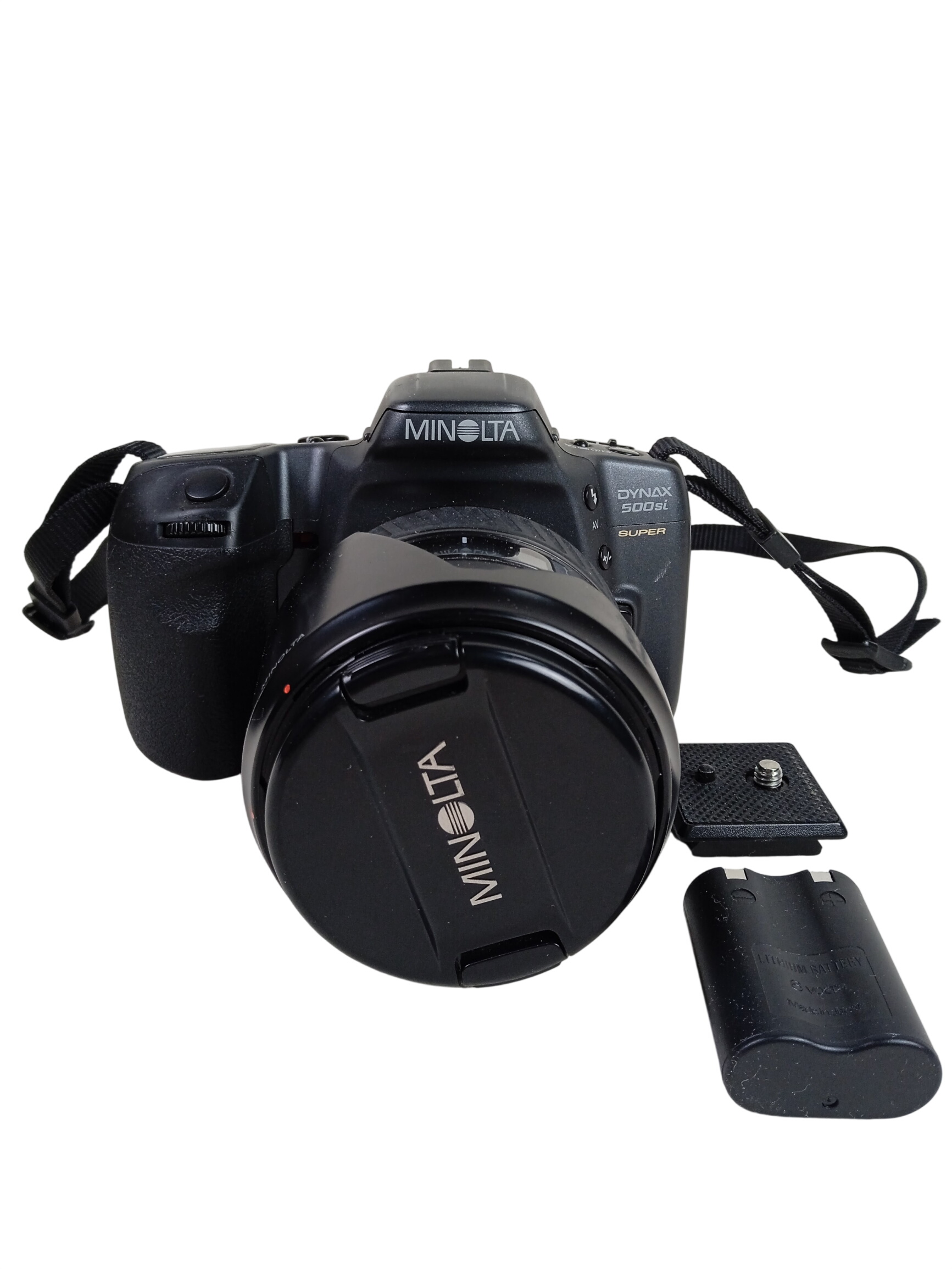 Appareil photo MINOLTA Dynax 500 SI + objectif 28-105 + Jeu d'extension de bague Kepcor + sacoche Hama  -  reconditionné disponible sur Label Emmaüs