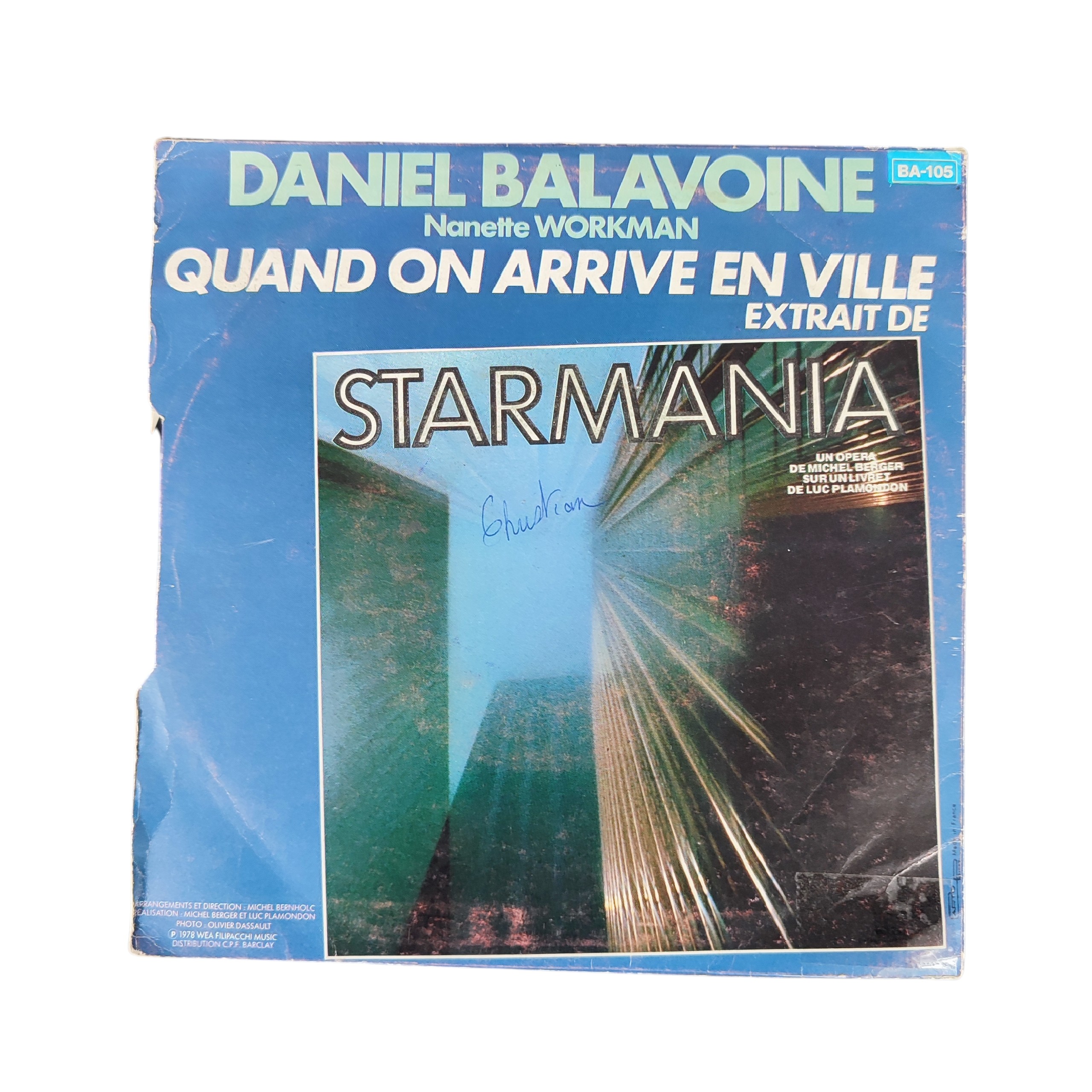 Disque vinyle 45 tours Daniel BALAVOINE "STARMANIA : "Banlieue Nord" et "Quand on arrive en ville" - 1978 Bon état - Vue 3 - 