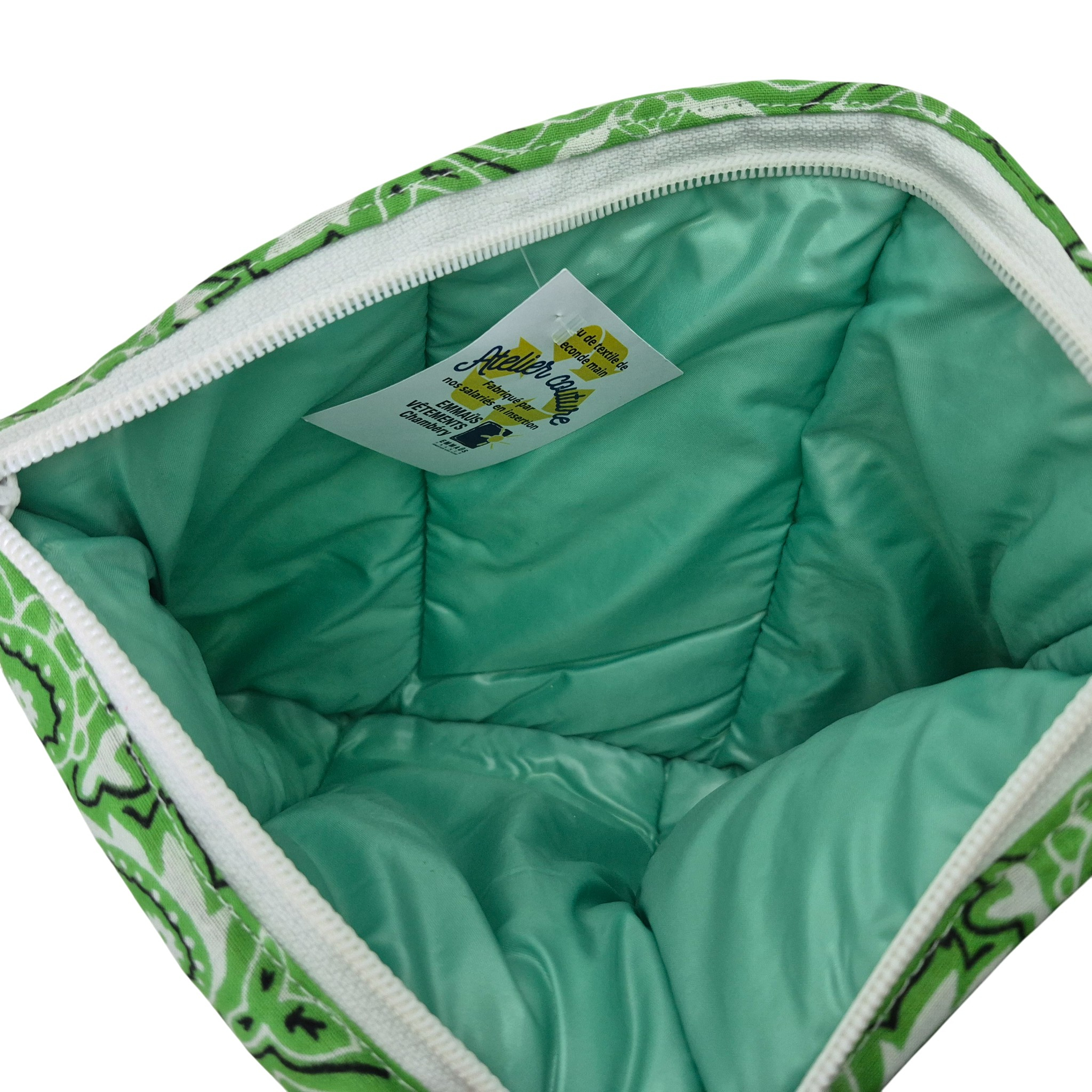 Pochette upcyclé verte - Photo 4