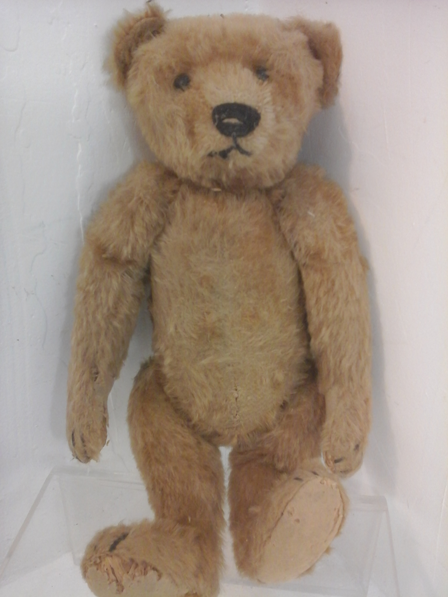 Ancien ours en peluche vintage articulé à restaurer,style année s 50-60,collection. État correct - Vue 10 - 