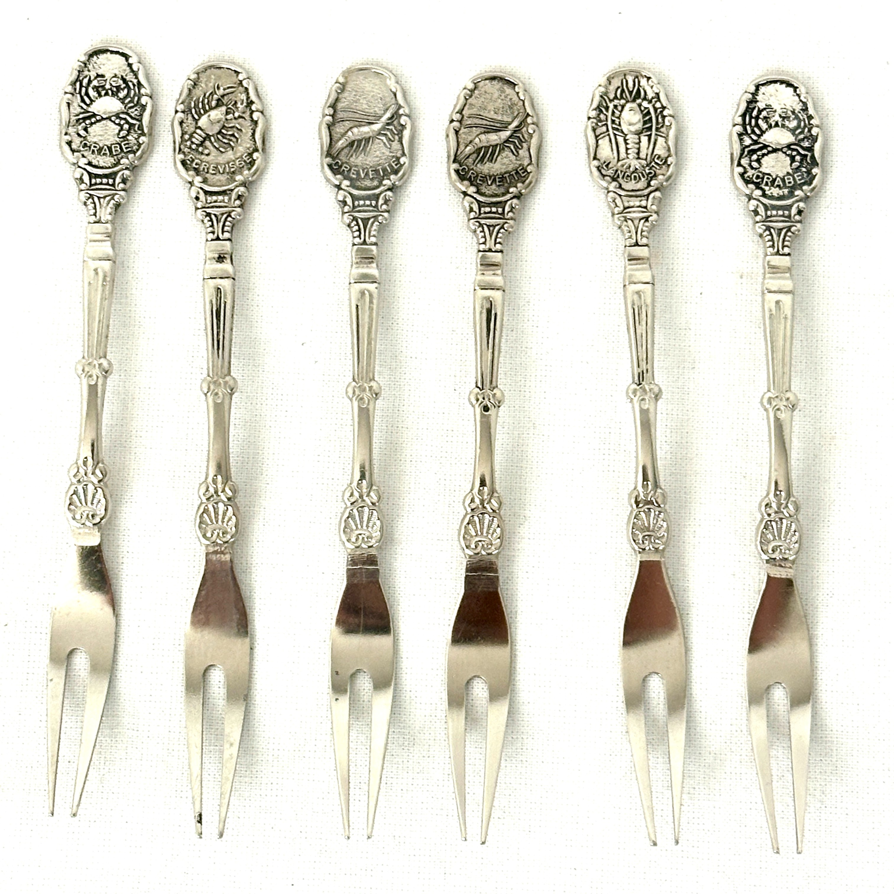 Lot Fourchette Curette à Homard Metaltex - 4 Fourchettes Inox - 18cm - Décoquillage Crustacés Set 4 Curettes Metaltex