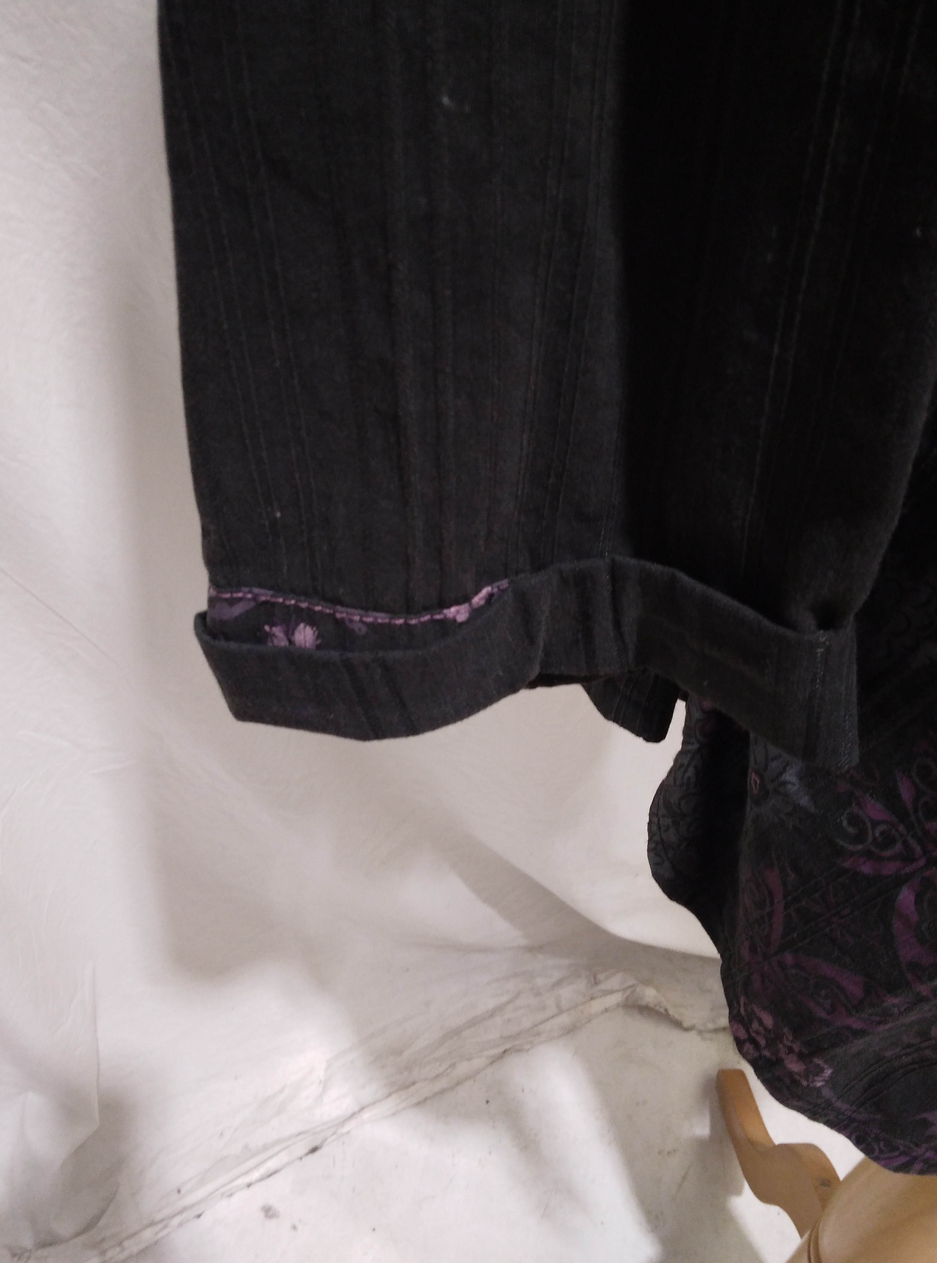 Veste noire imprimée fleuri gris et parmes, Alexo - 46 - Photo 7