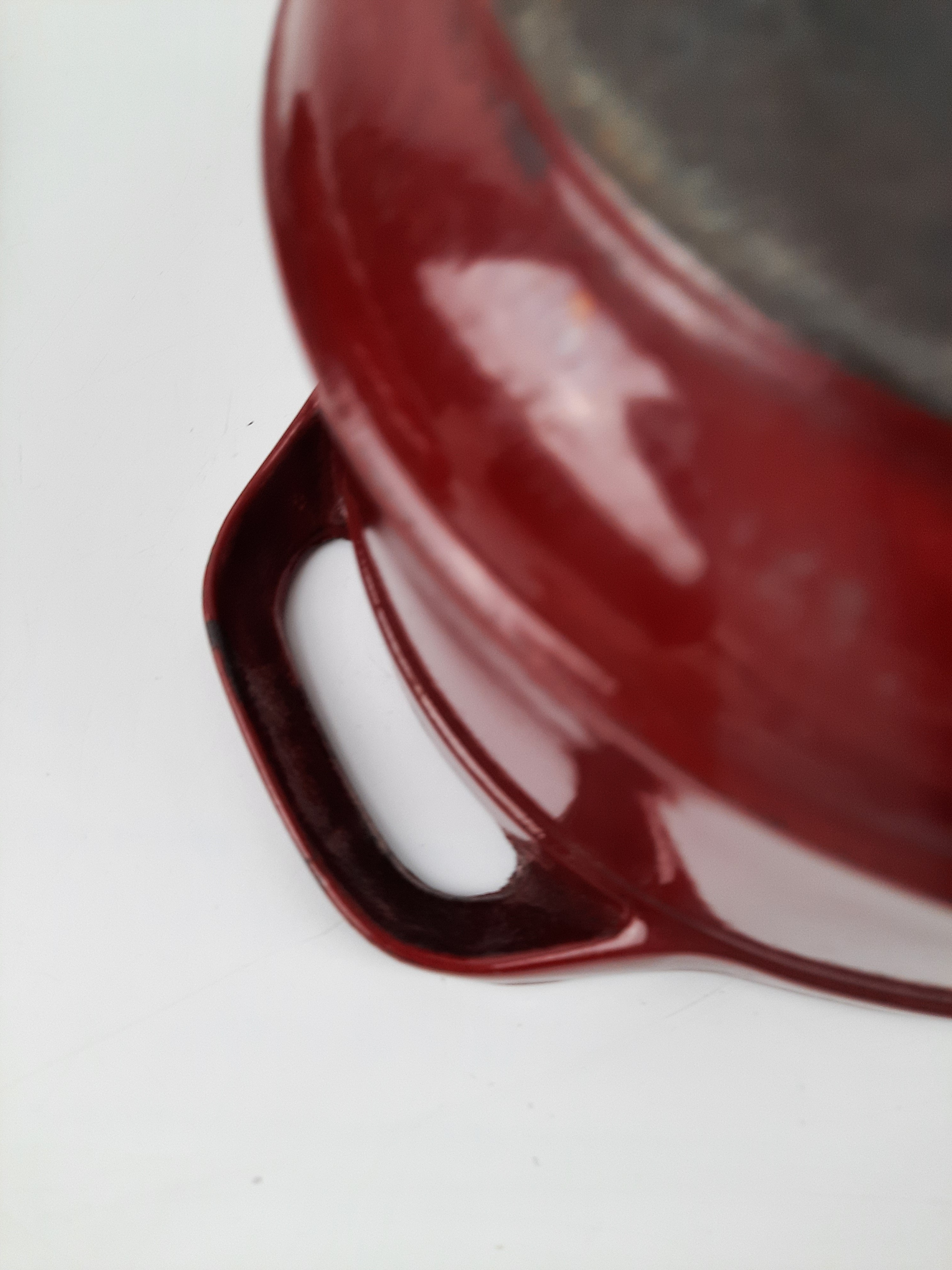 Cocotte en fonte rouge ovale Fontignac 29 - Bon état - Photo 11