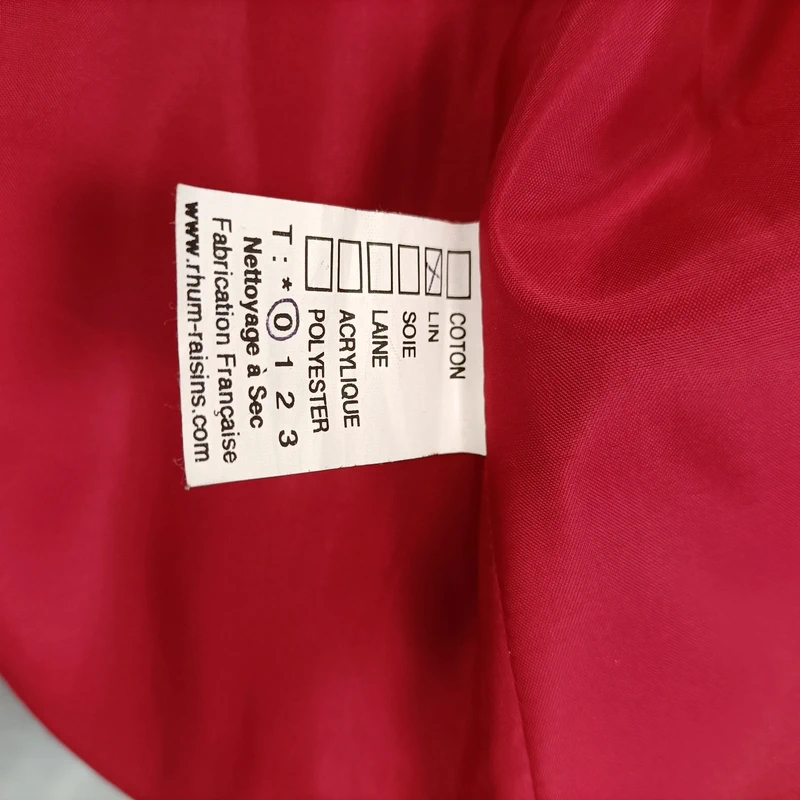 Veste longue rouge lin mélangé manches courtes style rétro Taille 38  - Vue 7 - 
