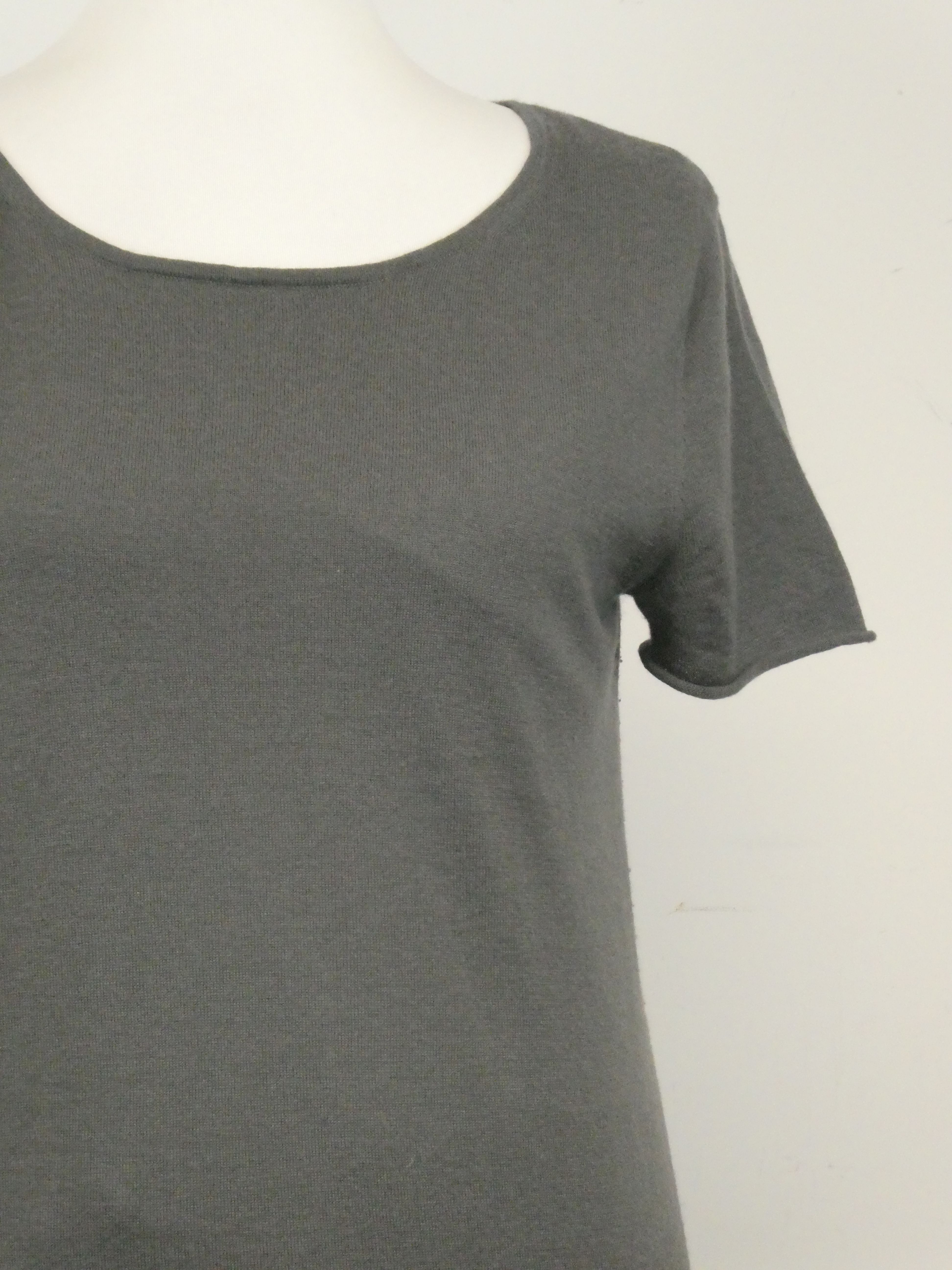 Donna Karan DKNY pull fin en cachemire manches courtes encolure bateau - Taille L - Photo 11