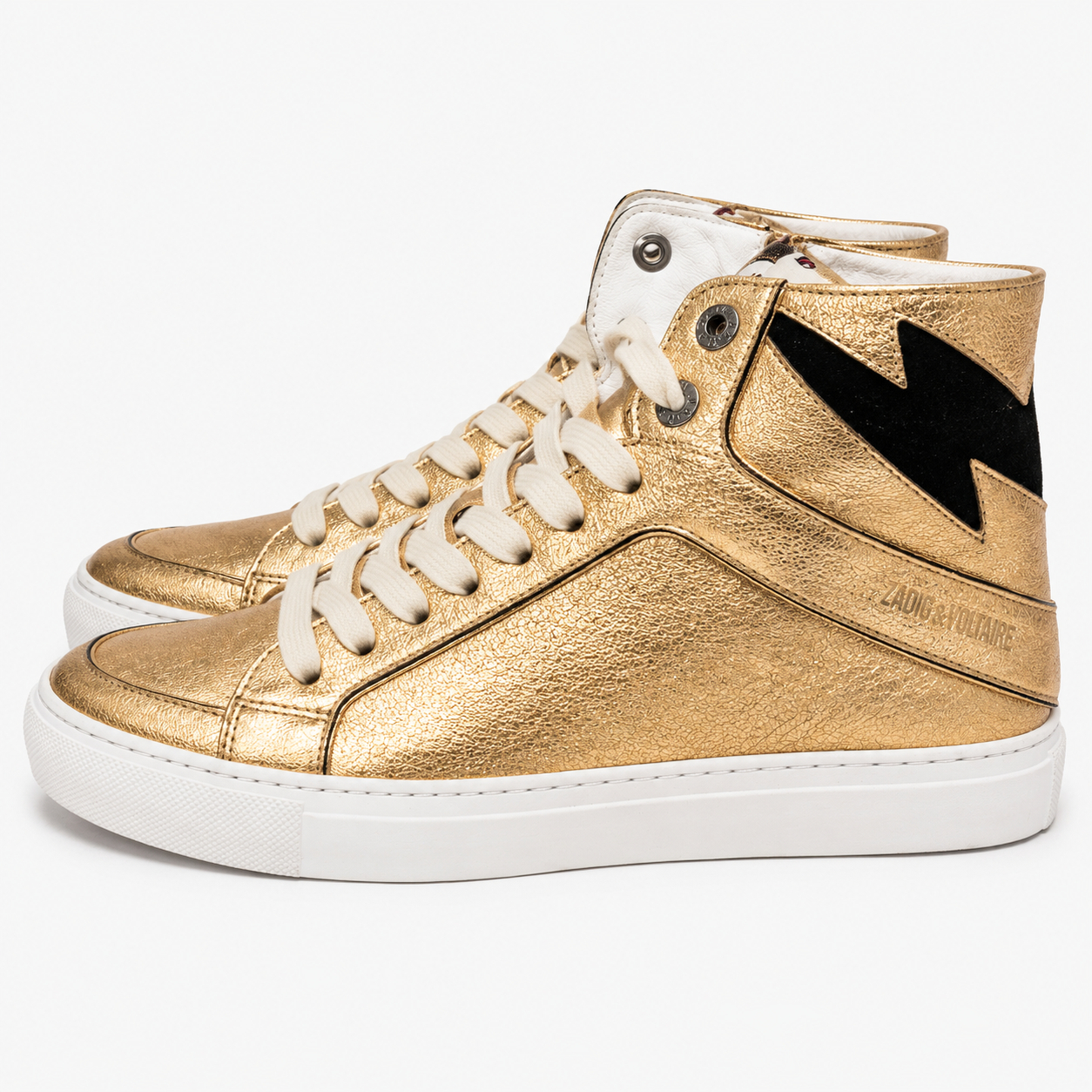 Voir photo 2 de Zadig&Voltaire - Baskets hautes- Cuir doré métallisé vernis, T37 Zadig&Voltaire - Baskets hautes- Cuir doré métallisé vernis, T37 Comme neuf - Vue 2 -