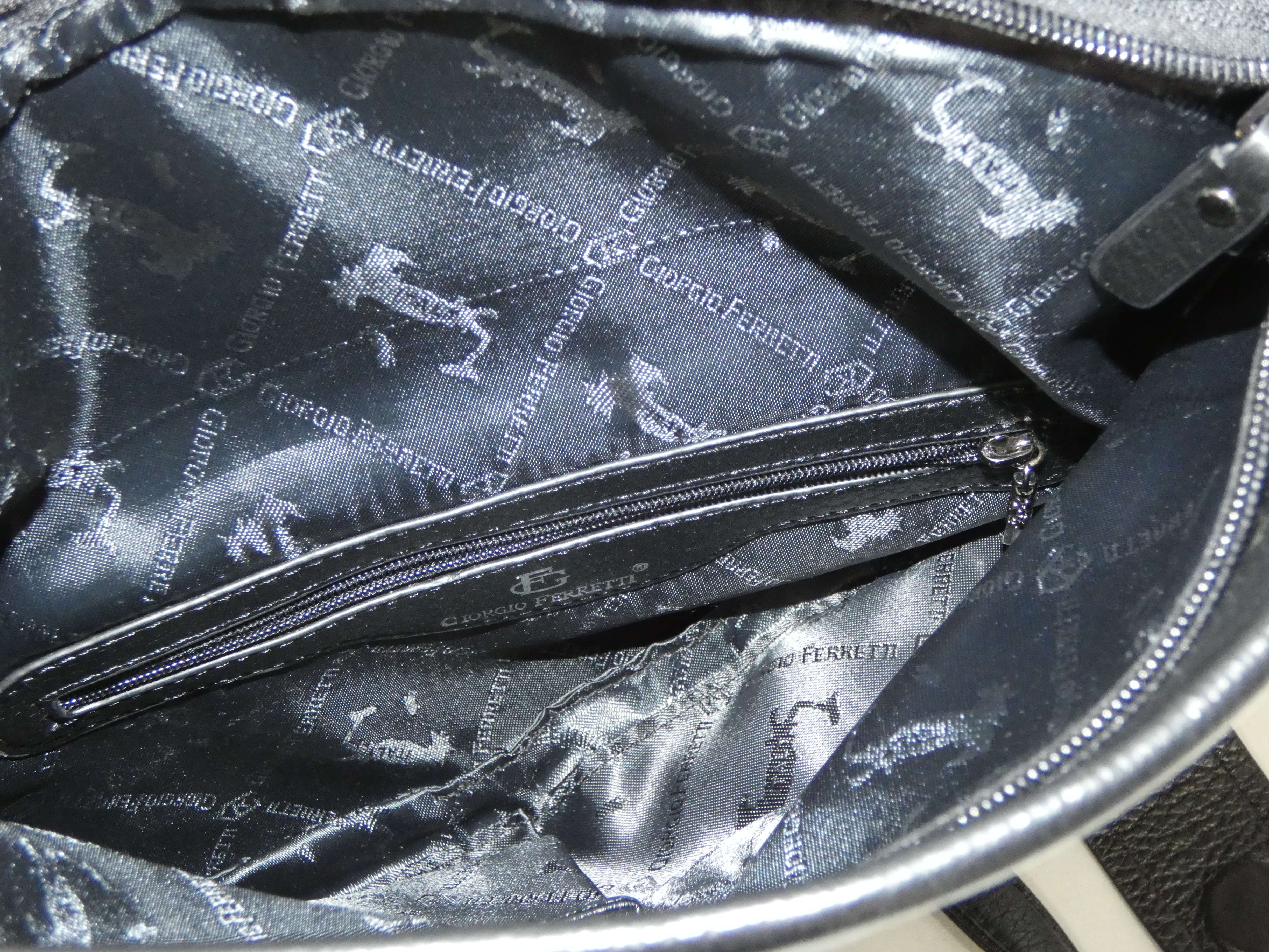 Sac à bandoulière en cuir noir de marque Giorgio FERRETTI - Photo 6