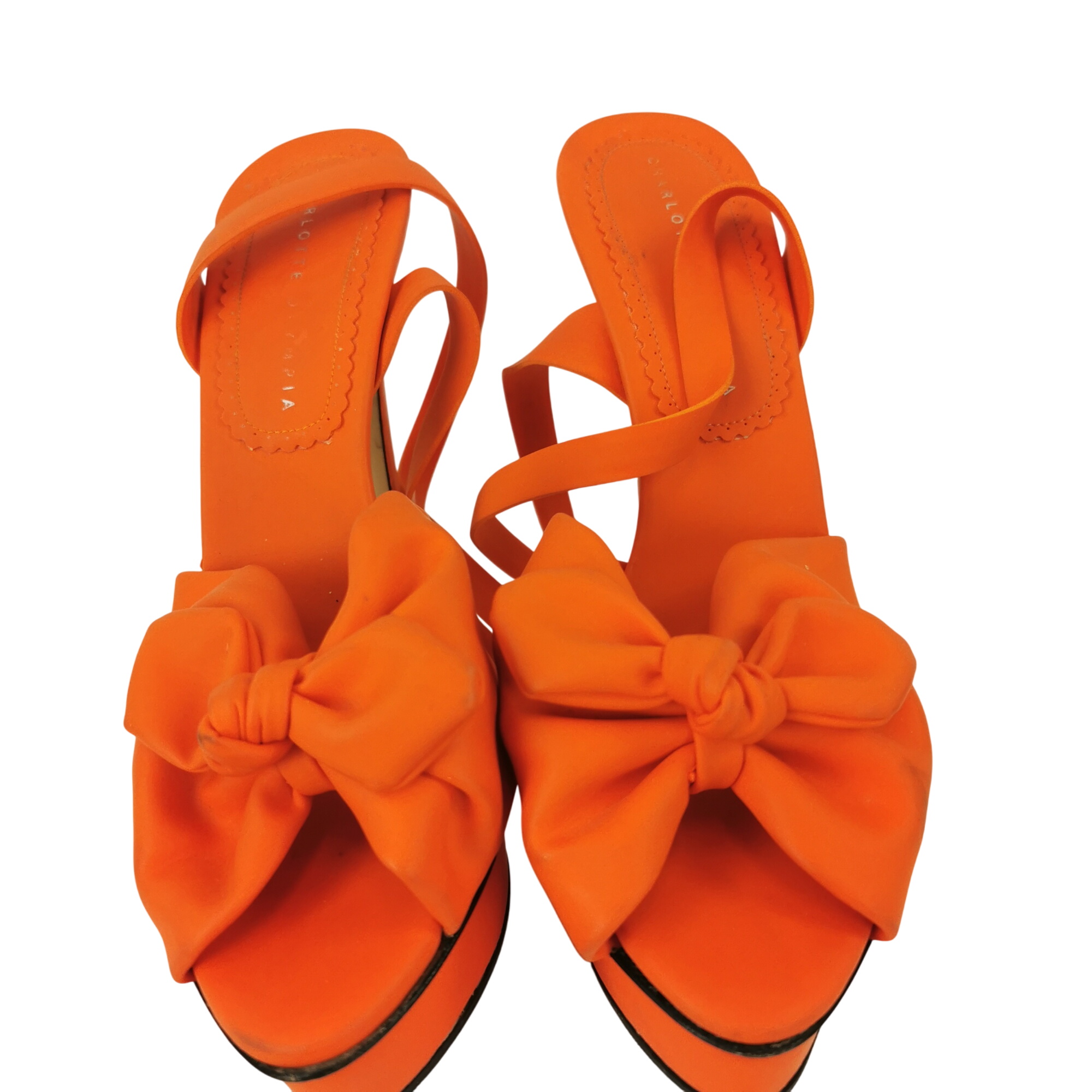Sandales  plateforme en cuir vinyle avec nud, taille 41 - charlotte olympia - Modalova