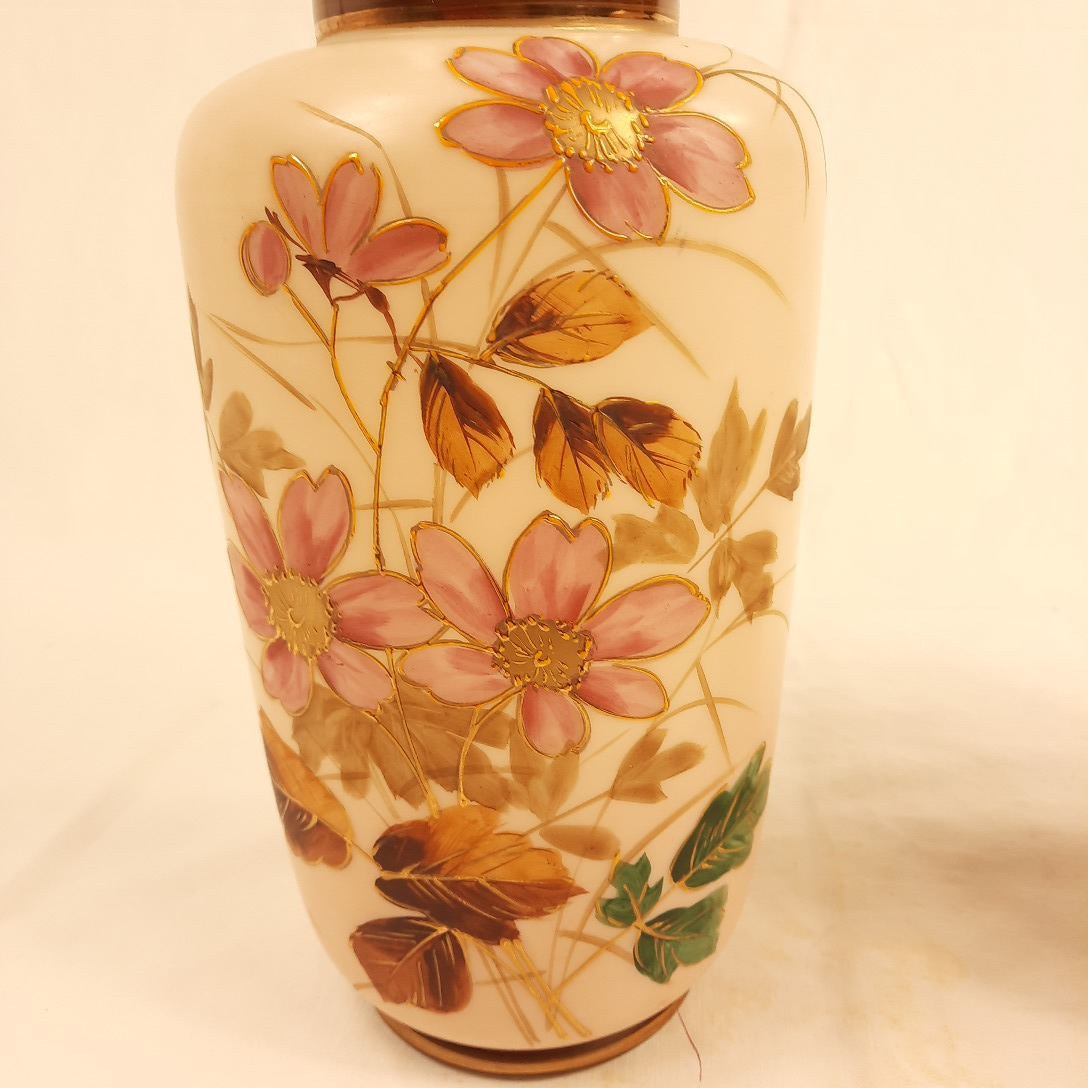 PAIRE de VASES en opaline de cristal art déco années 20 Très bon état - Vue 4 - 