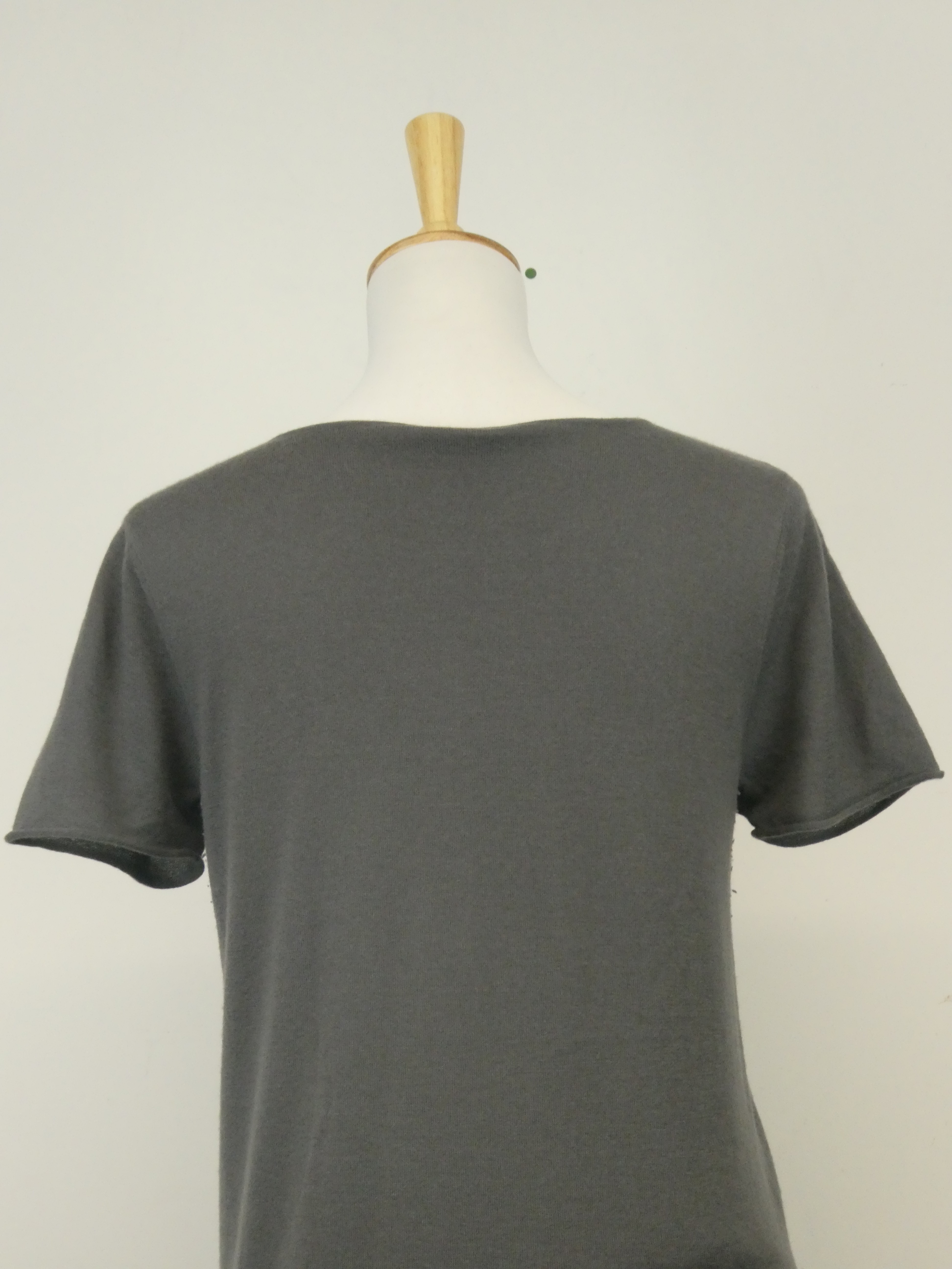 Donna Karan DKNY pull fin en cachemire manches courtes encolure bateau - Taille L - Photo 3