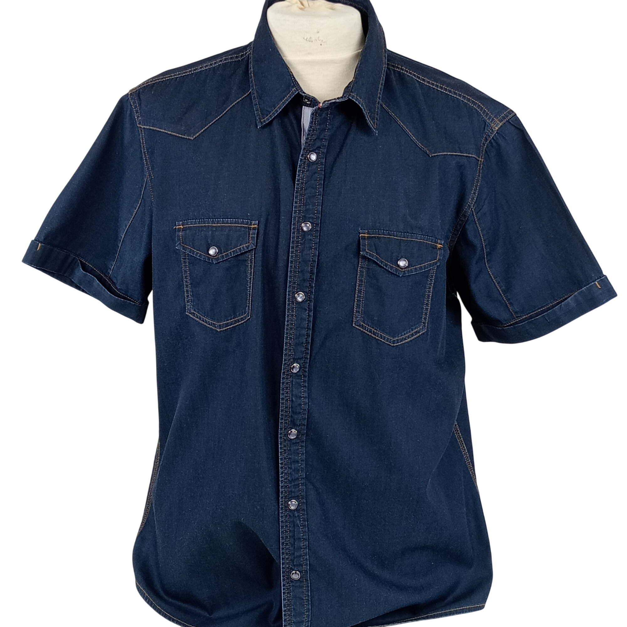 Chemise homme de la marque Devred col classique manches courtes de couleur bleu marine taille XL (44) - Photo 0