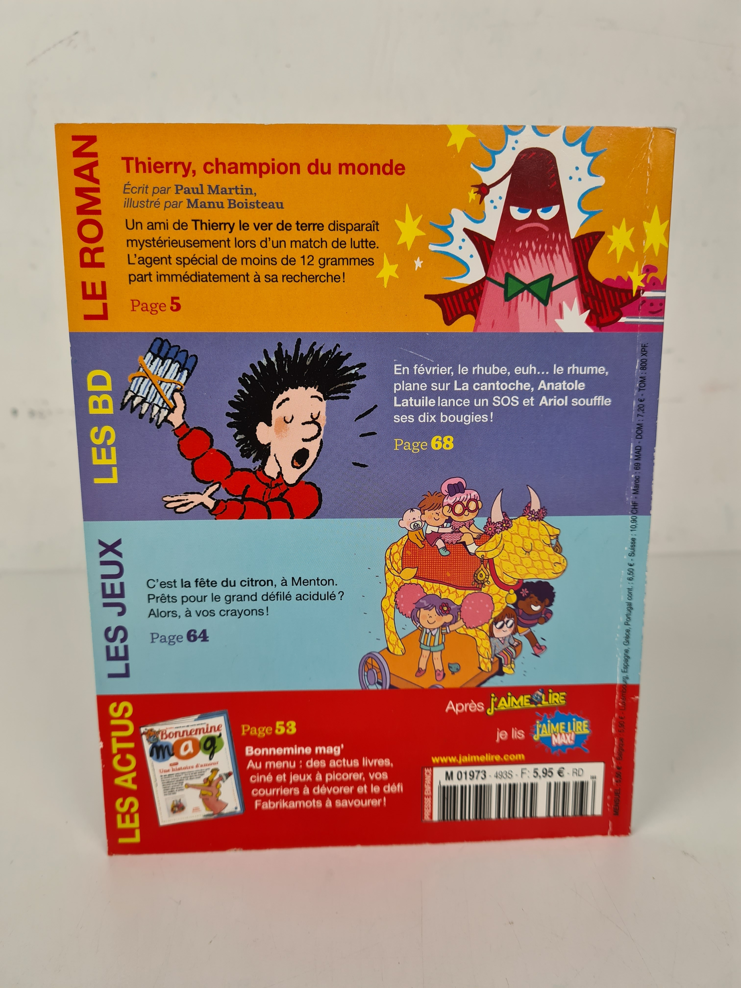 Livre d'enfant - J'aime lire Thierry Le ver de terre champion du monde N°493 - bayard - 7/10 ans - Photo 2