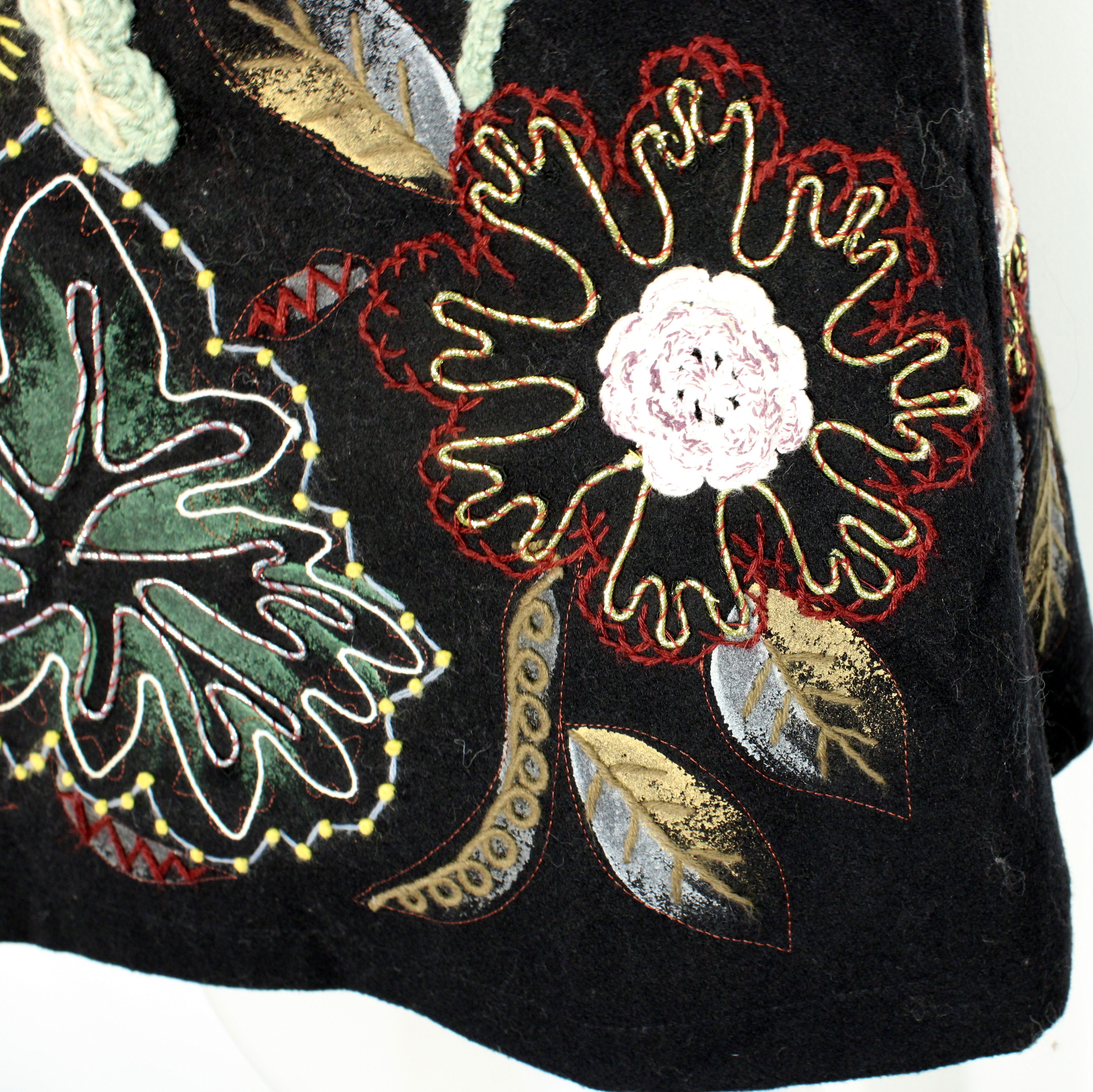 Jupe Noire En Velours A Motifs Desigual Taille 38 Bon état - Vue 6 - 
