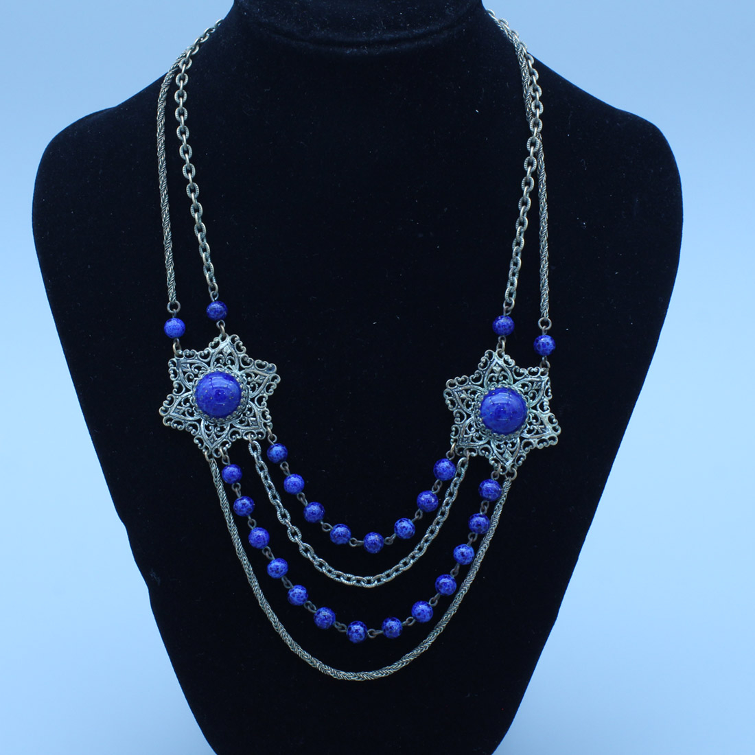 Collier vintage et boucles d'oreille Bon état - Vue 2 - 