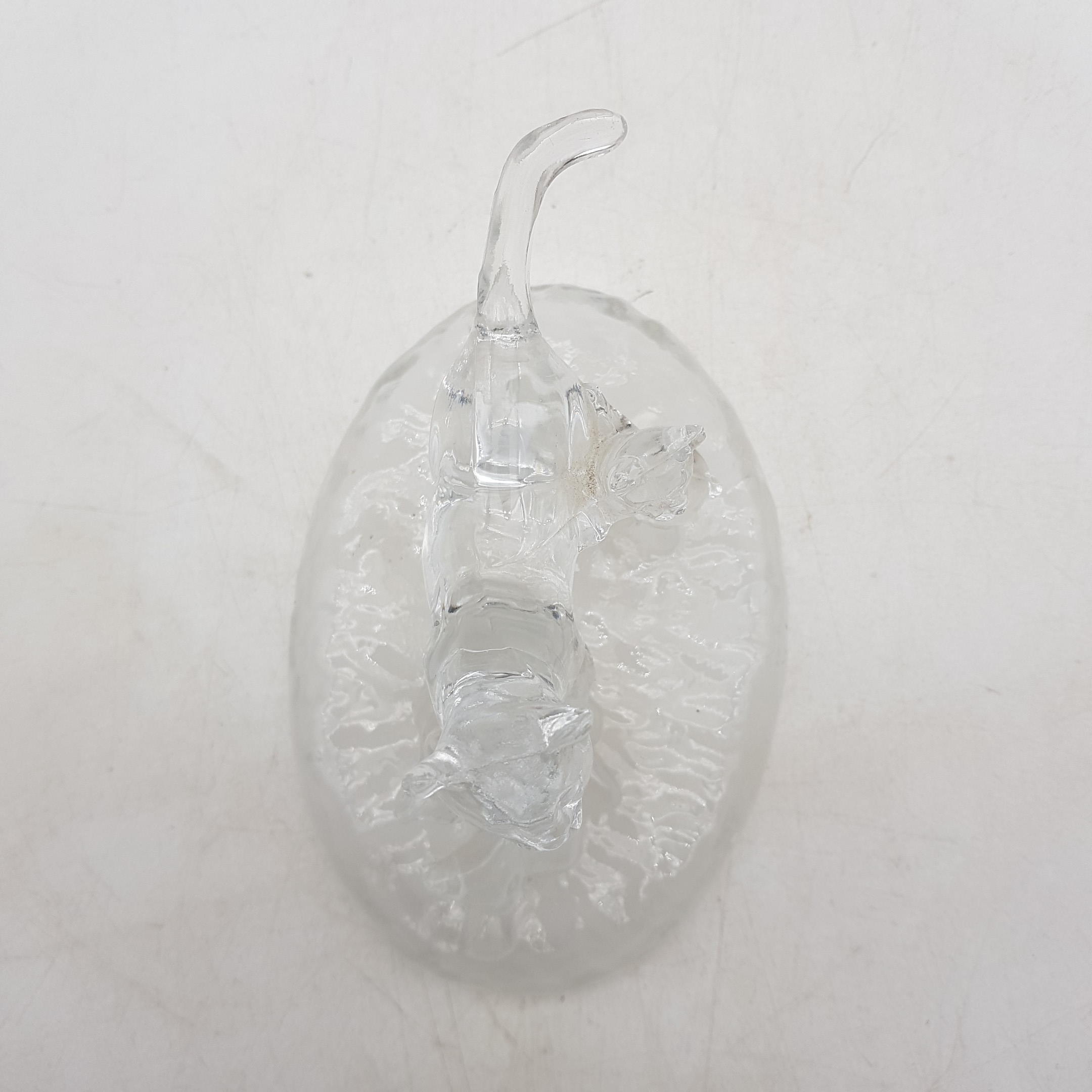 Statuette de chats en verre sur support Bon état - Vue 2 - 