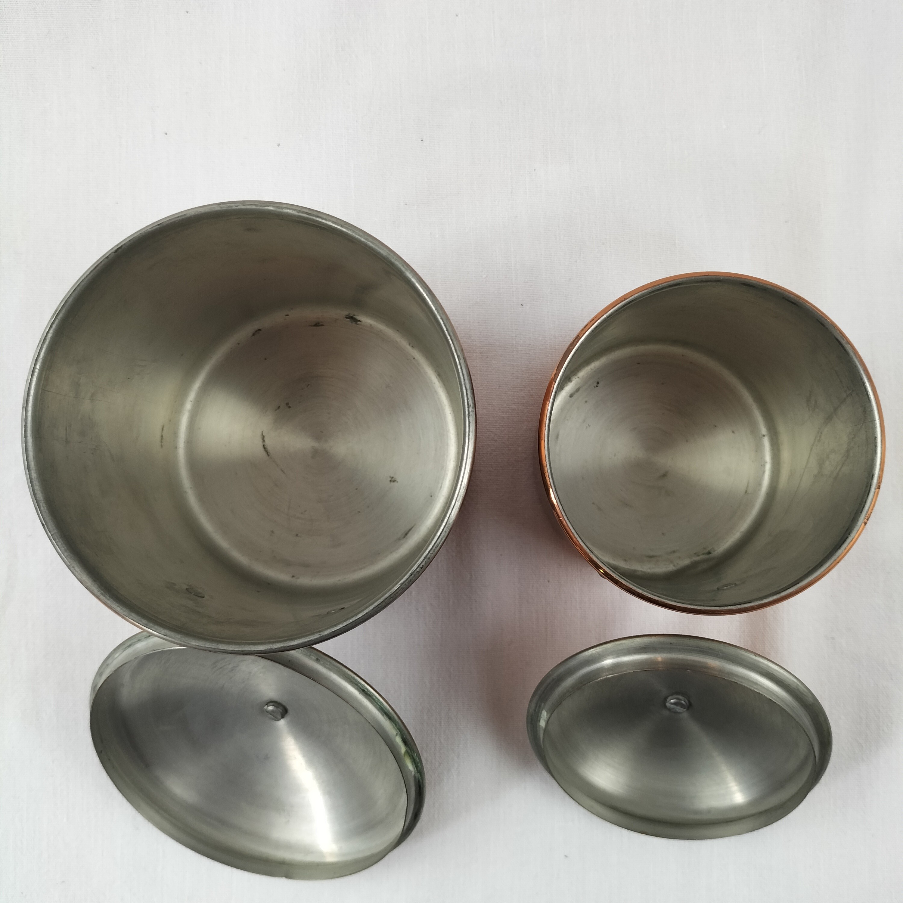 Trio de Pots de Cuisine Vintage en Métal Cuivré – Sucre, Café, Thé - Photo 10