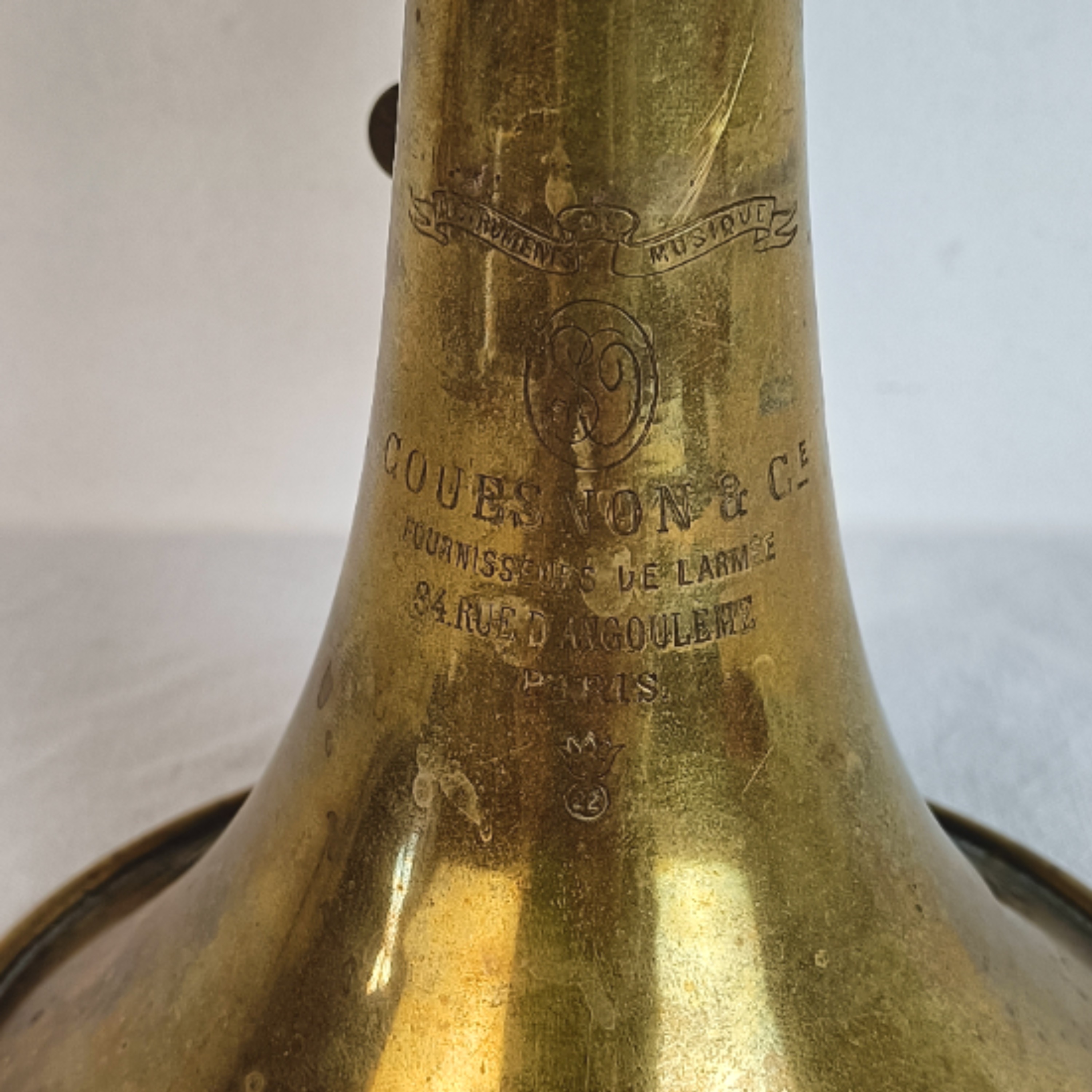 Ancienne Trompette Couesnon et Cie à restaurer - État correct - Photo 5