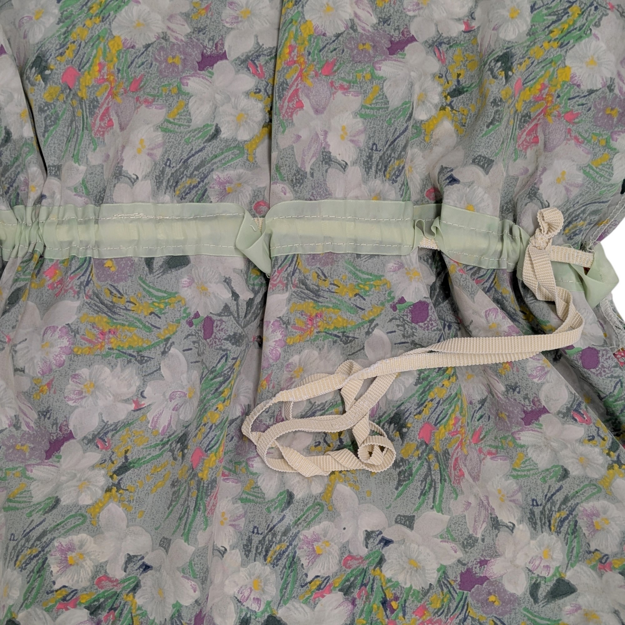 Robe Devernois vintage T L Imprimé fleuri vert - Photo 4
