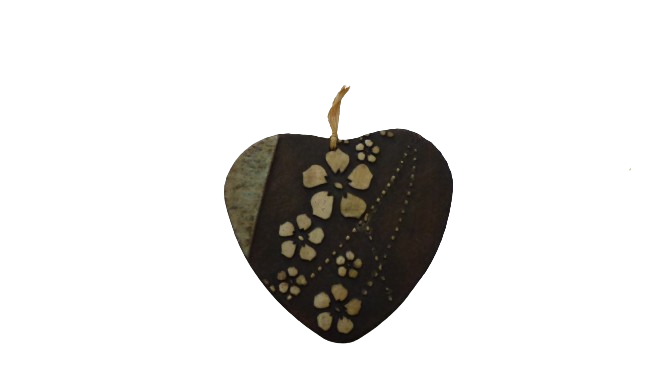 Lot de 2 coeurs en céramique artisanale - Liliane Peiffer Bon état - Vue 5 - 