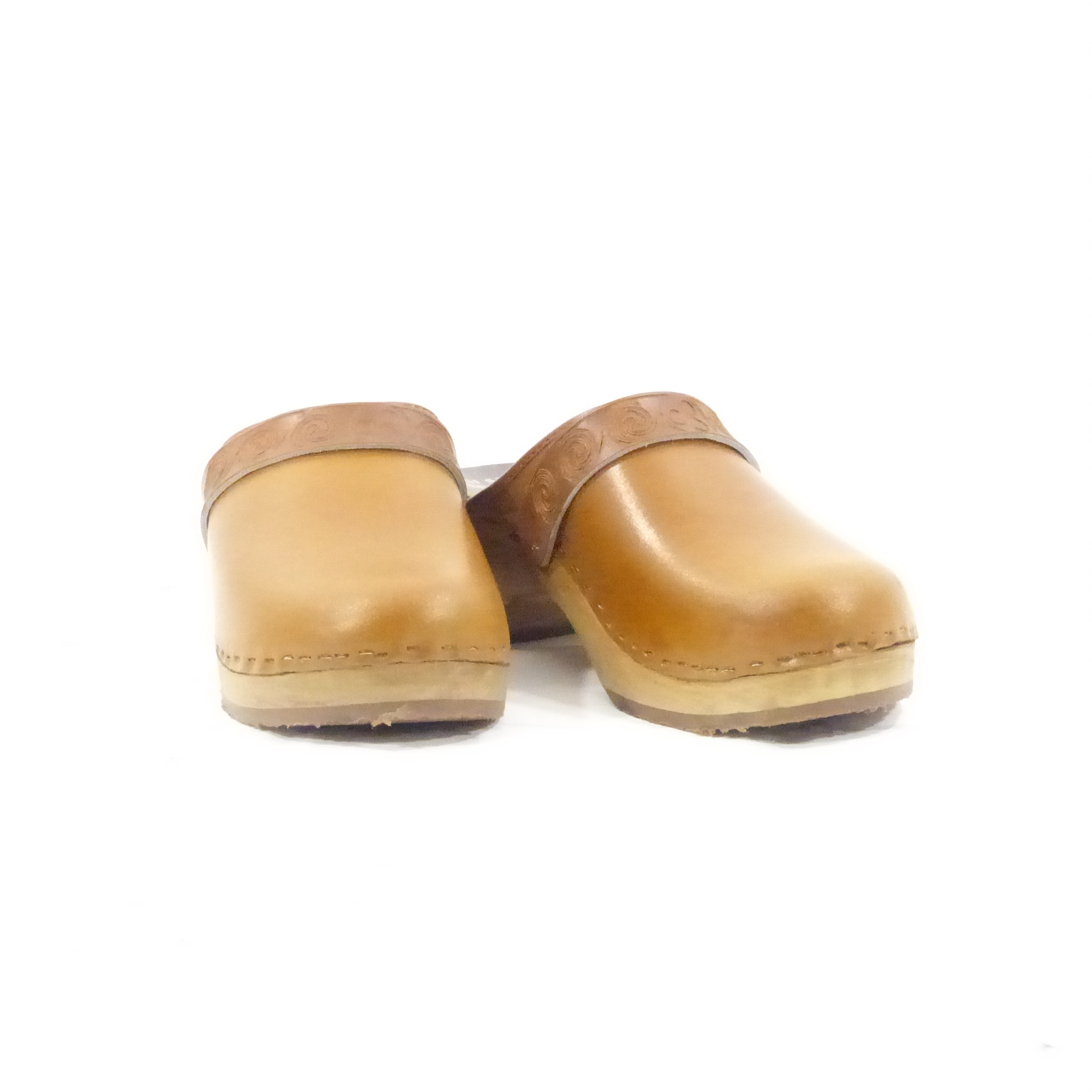 Galoche en cuir sur semelle anatomique en bois / Sabot Breton - Taille 34 - Photo 1