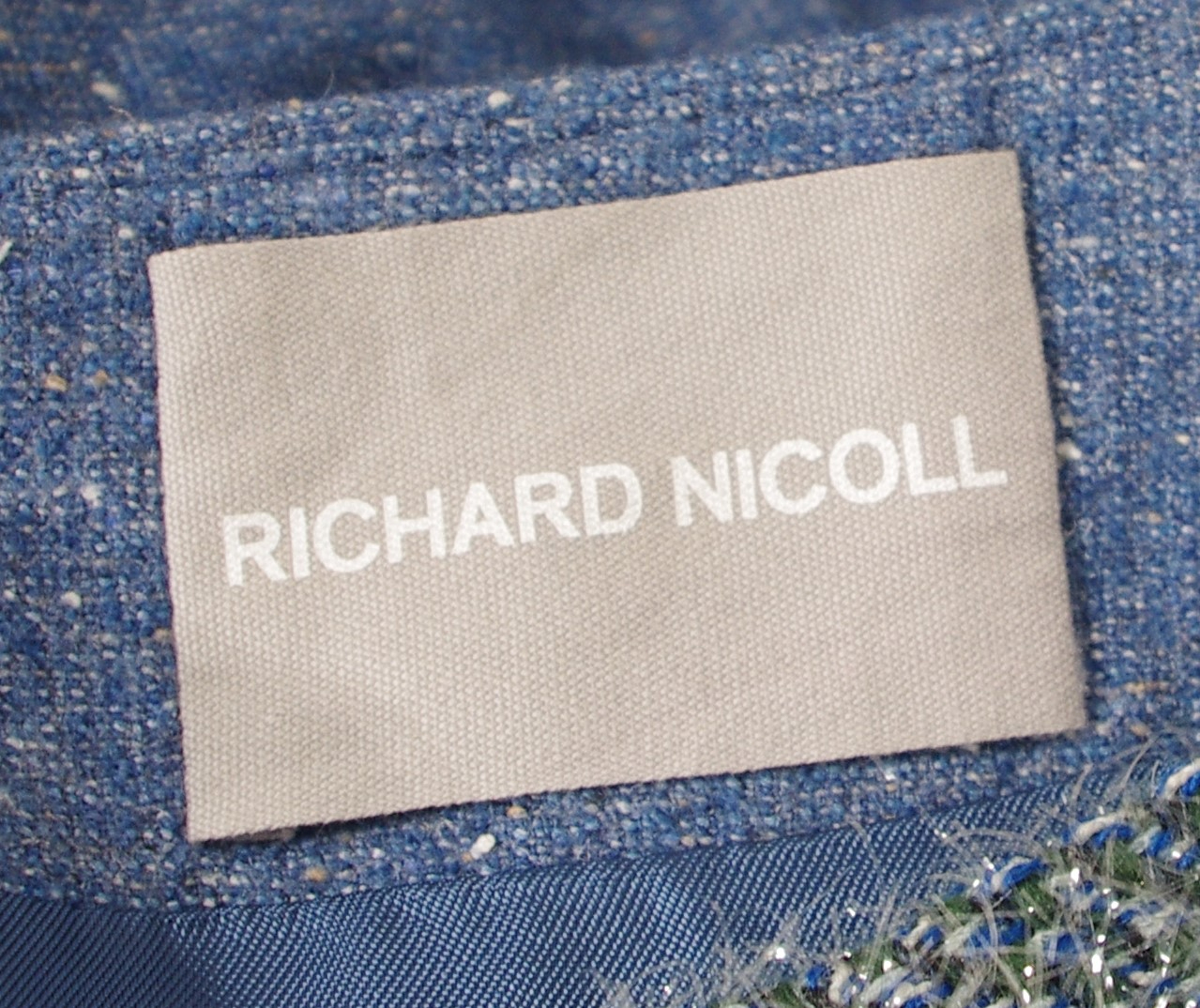 Jupe Richard Nicoll -34 - bleu chiné brillant vintage - Photo 3