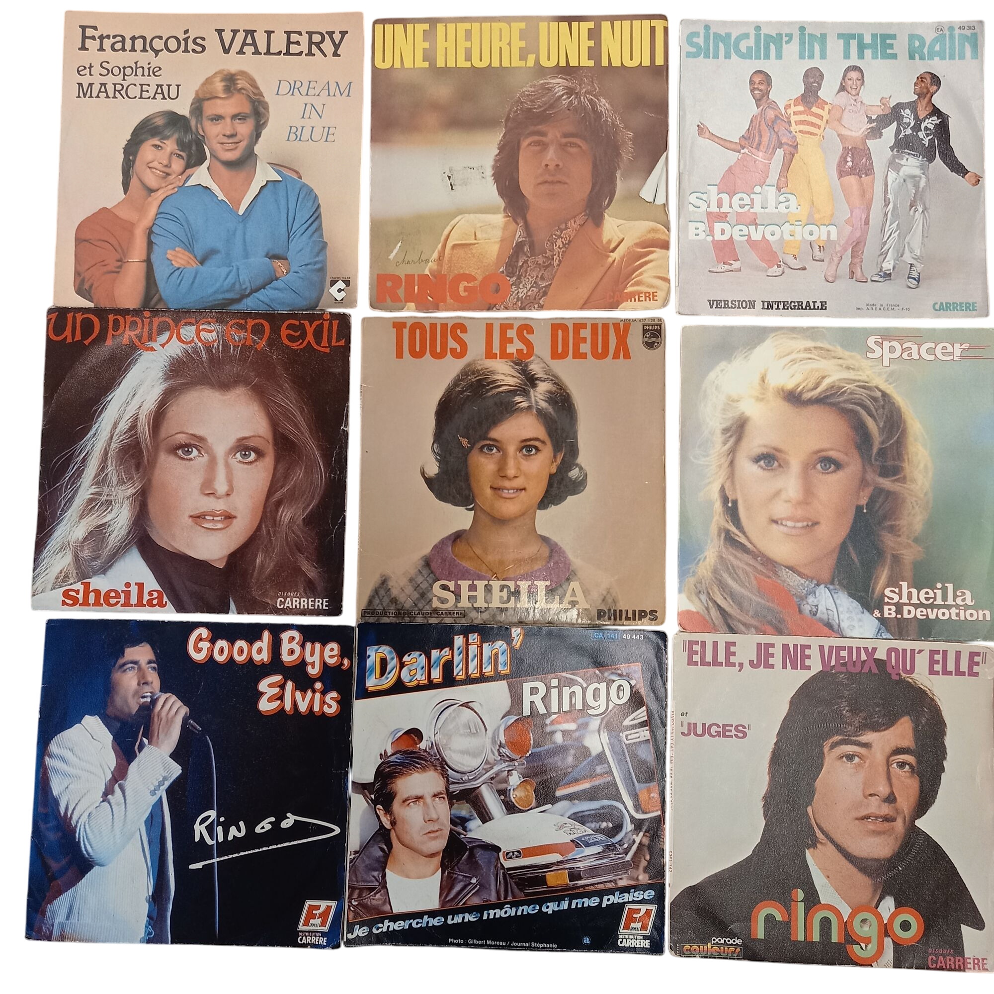 Acheter Lot de 9 disques 45 tours Bon état - 14,00 € Lot de 9 disques 45 tours Bon état - reconditionné disponible sur Label Emmaüs