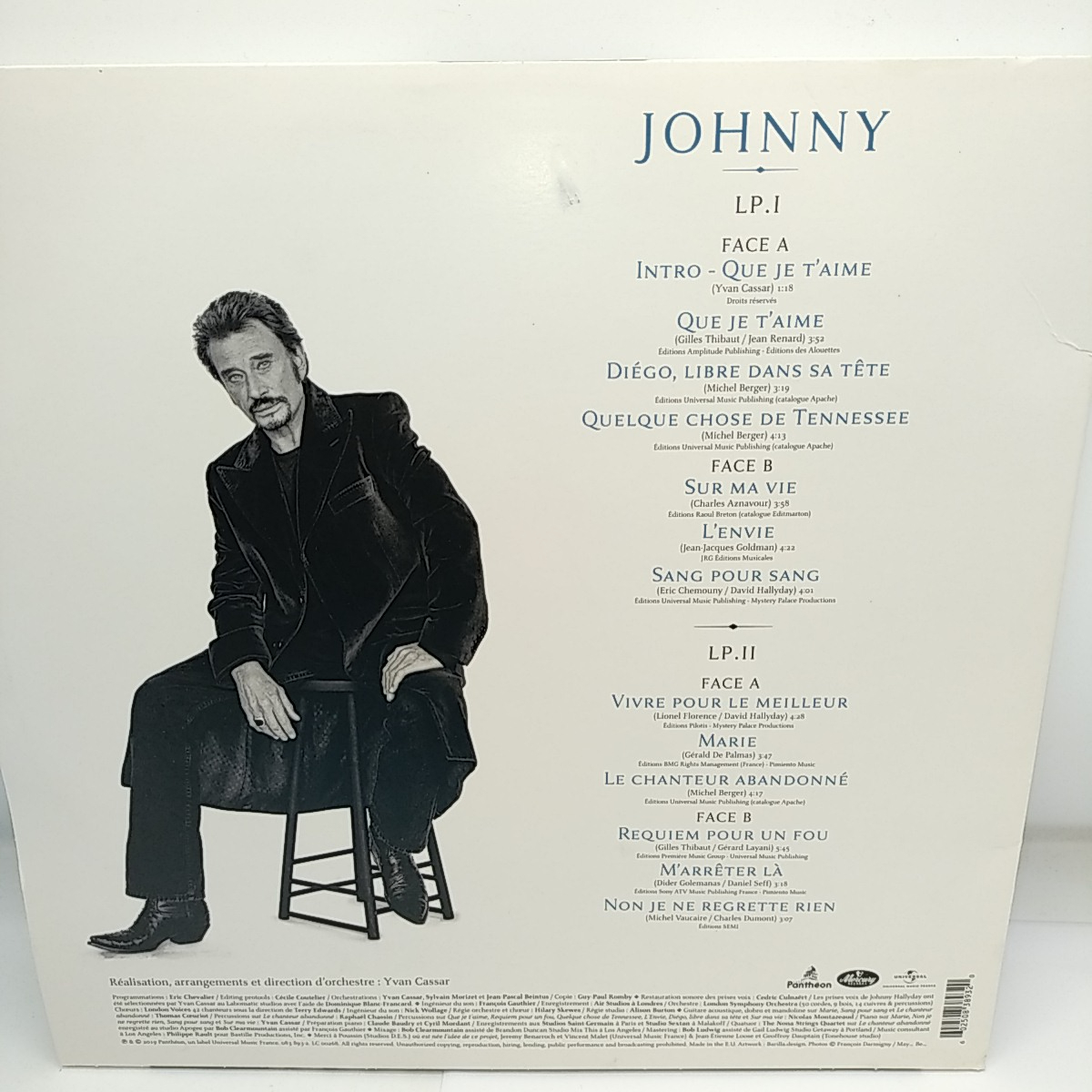 Double album 33 tours Vinyle Bleu Johnny Hallyday - Très bon état - Photo 3
