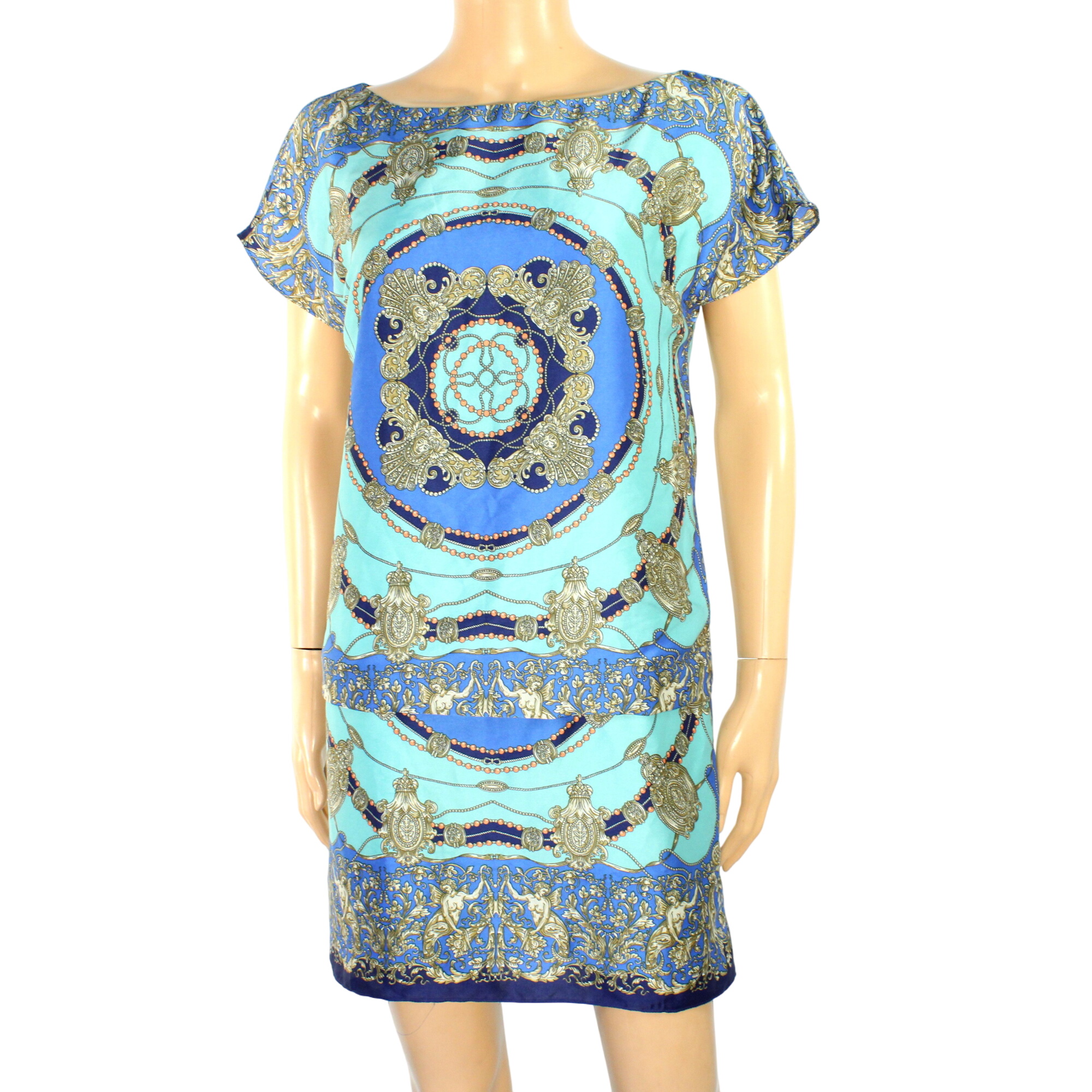 Acheter Robe Bleue A Motifs KOOKAI Taille 34 - 11,50 € Robe Bleue A Motifs KOOKAI Taille 34 - reconditionné disponible sur Label Emmaüs
