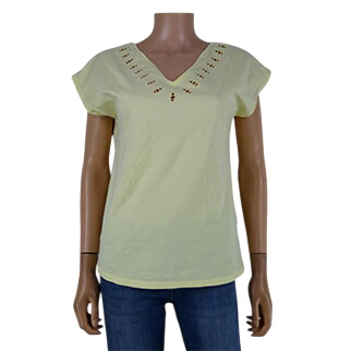 T-shirt  col V imprim - Taille M - Camaeu - Modalova