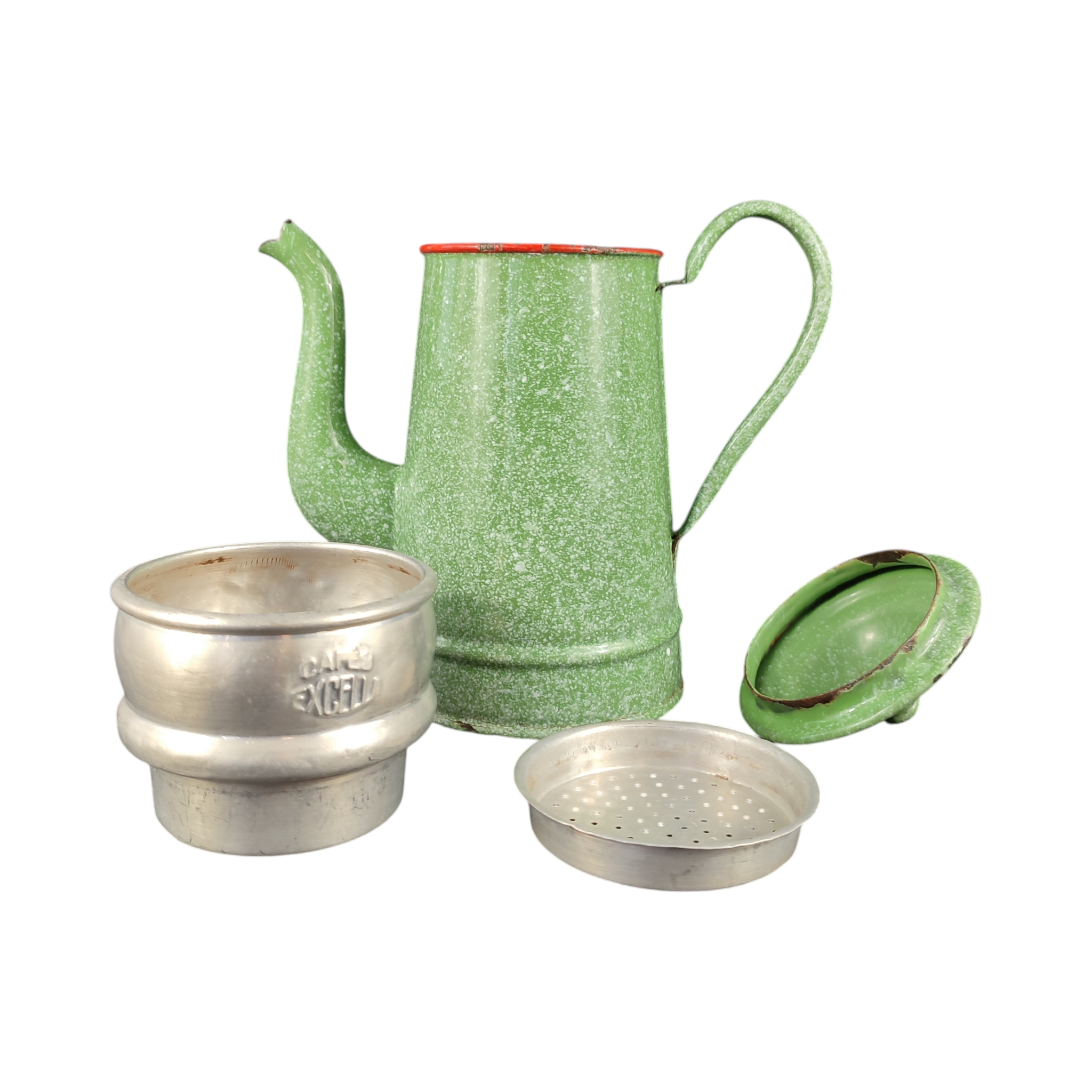 Très ancienne cafetière en tôle émaillée - pour la décoration!  - Vue 12 - 
