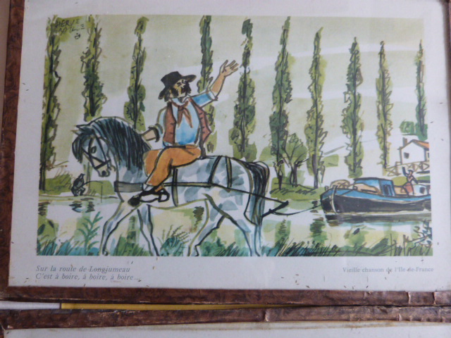 LOT DE 3 REPRODUCTIONS SUR LE THÈME DES VIEILLES CHANSONS : ILE DE FRANCE ANJOU TOURAINE État correct - Vue 2 - 
