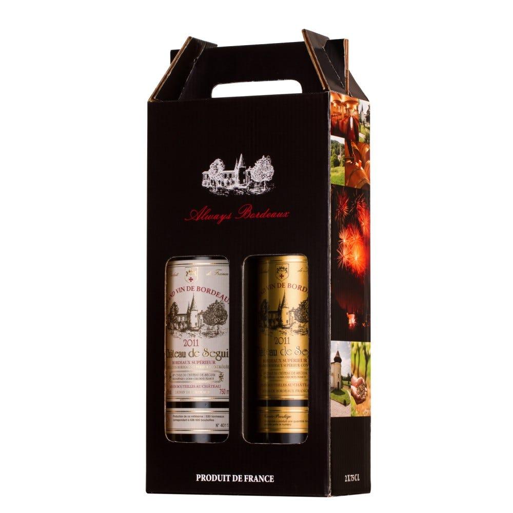 Gift Box 2 Bottles Château De Seguin Red Cuvee Prestige & White 1.5 l
