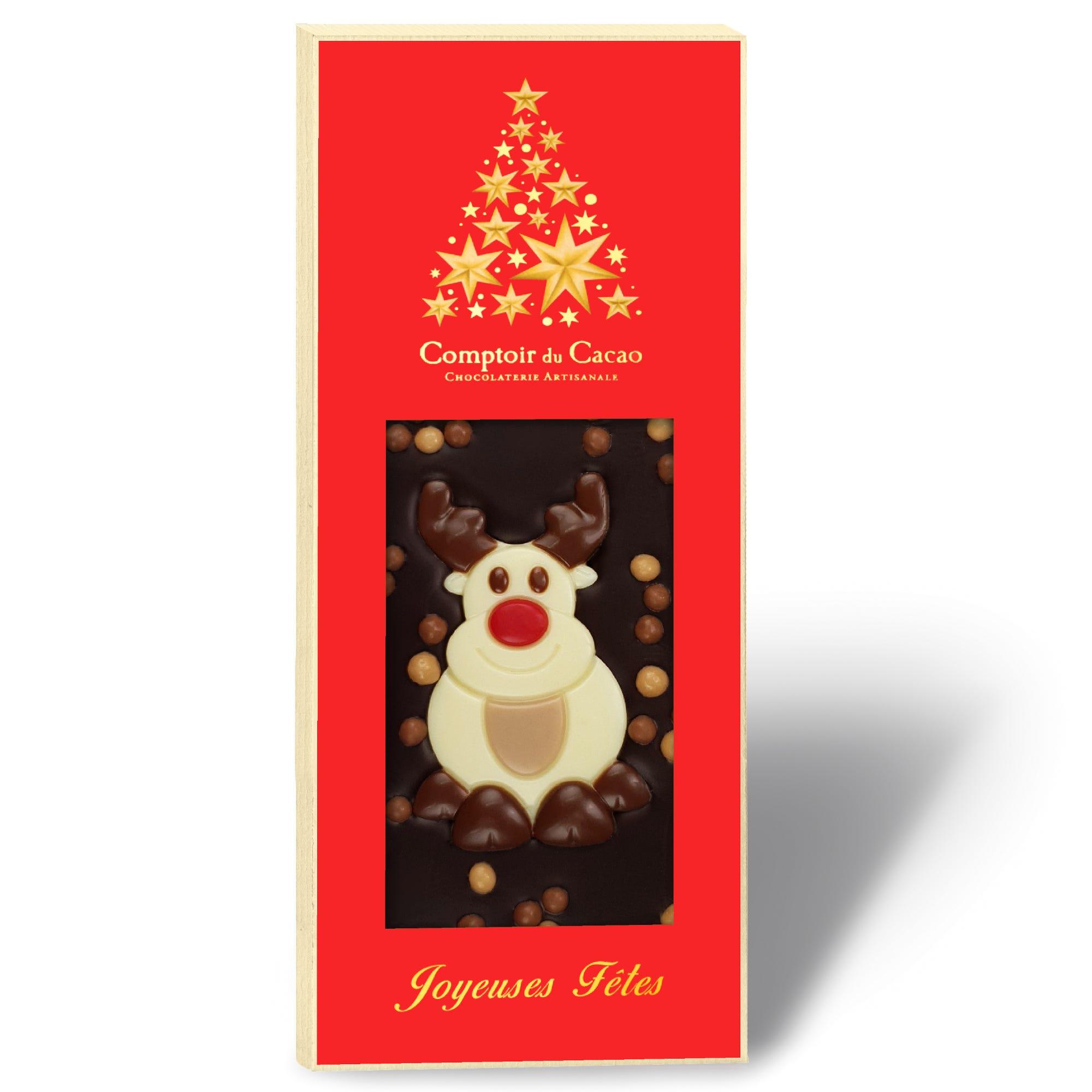 Comptoir Du Cacao Christmas Reindeer Dark Gourmet Bar 90g