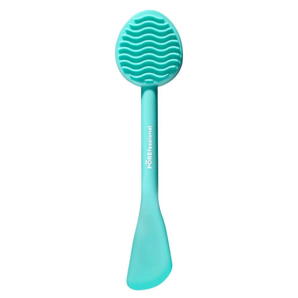 Mask applicator and cleaning brush-