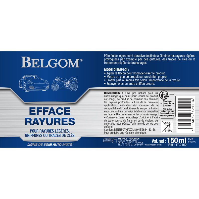 EFFACE RAYURES BELGOM 2