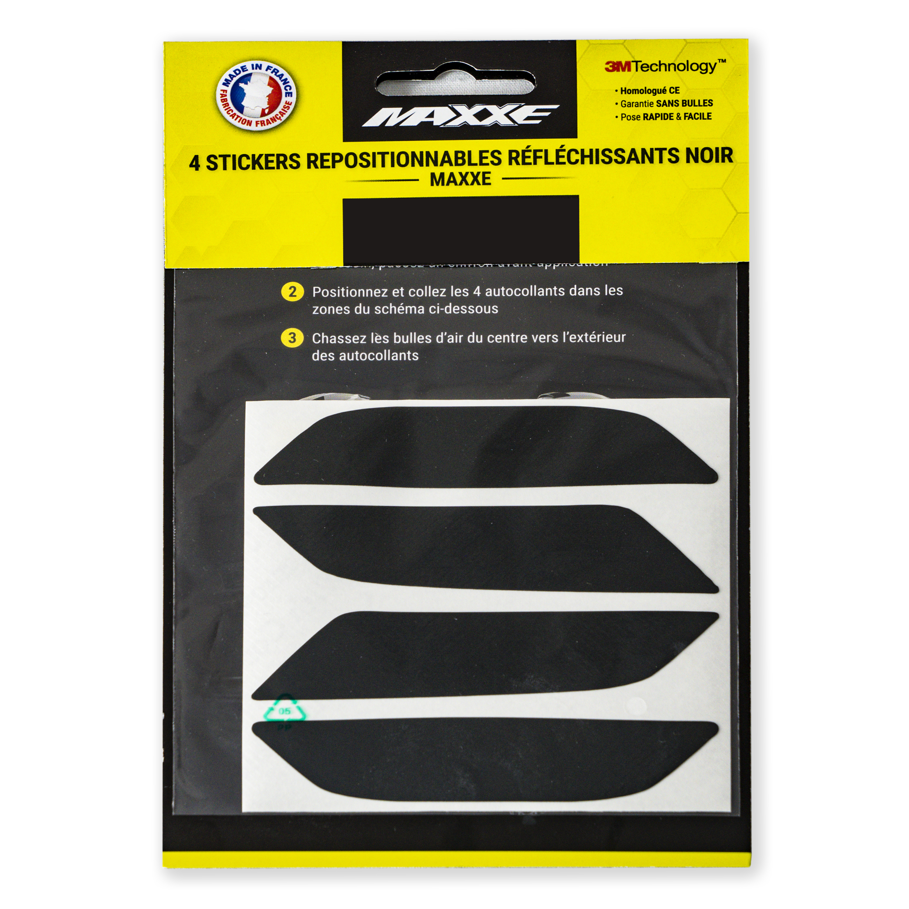 4 Stickers réfléchissants repositionnables pour casque MAXXE