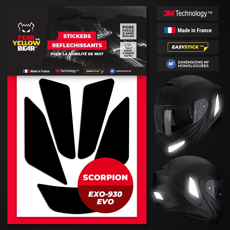 Stickers réfléchissants casque EASY REPLICA SCORPION EXO 930 EVO FEARTHEYELLOWBEAR