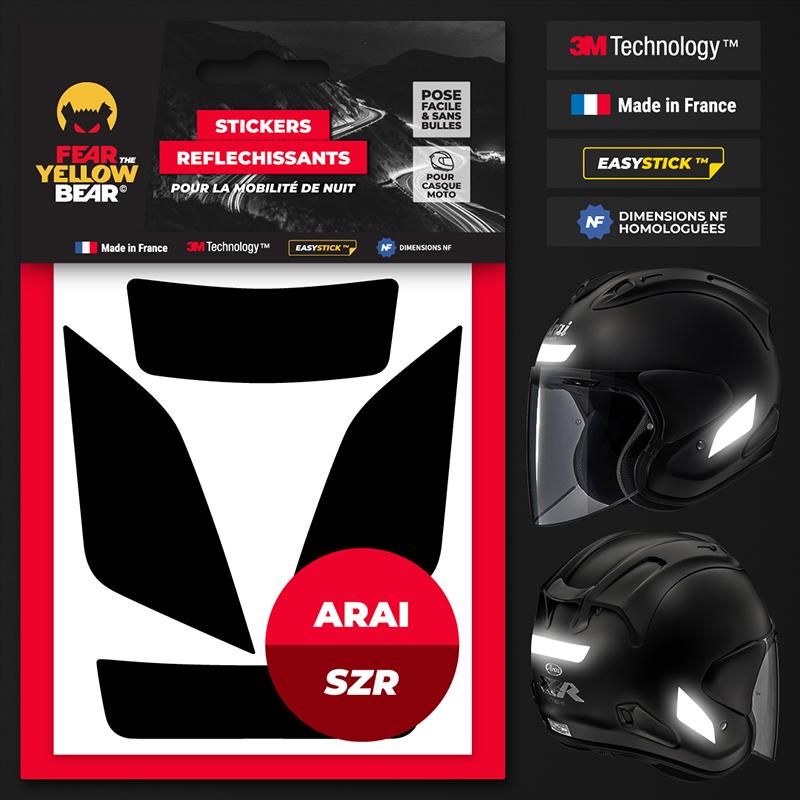 Stickers réfléchissants casque EASY REPLICA ARAI SZR NOIR