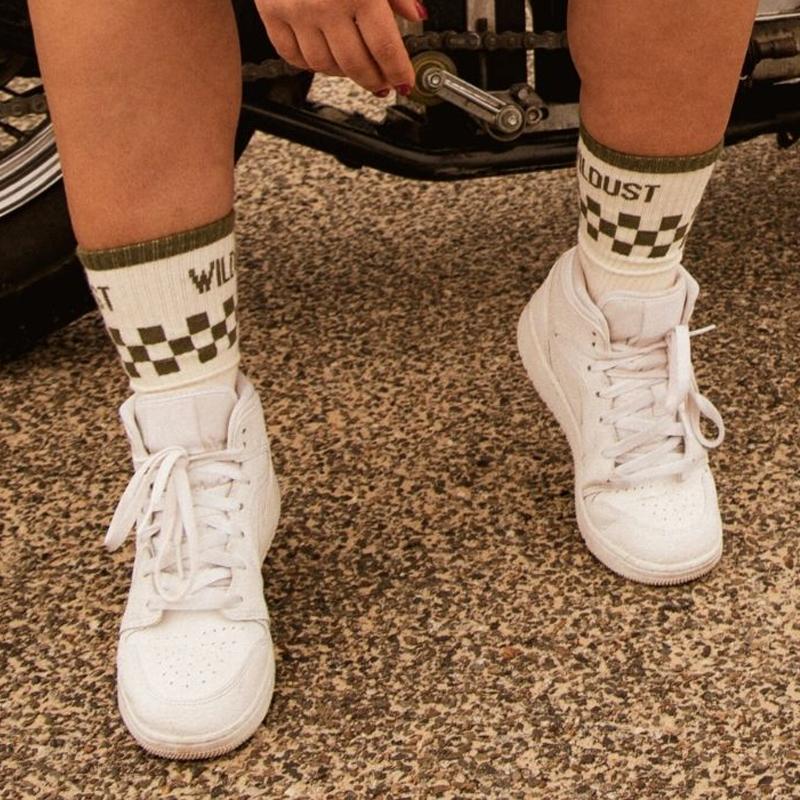 Chaussettes RACE damier Green