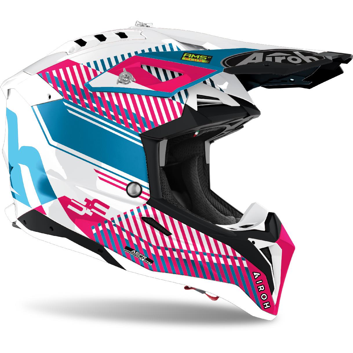 Casque cross Aviator 3 WAVE AIROH Chrome/Rose - MAXXESS.FR, Casque Cross
